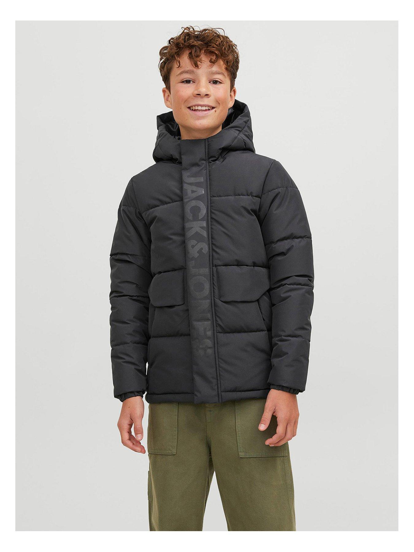 Jack & Jones Junior Boys Speed Padded Jacket, Black, Size Age: 8 Years
