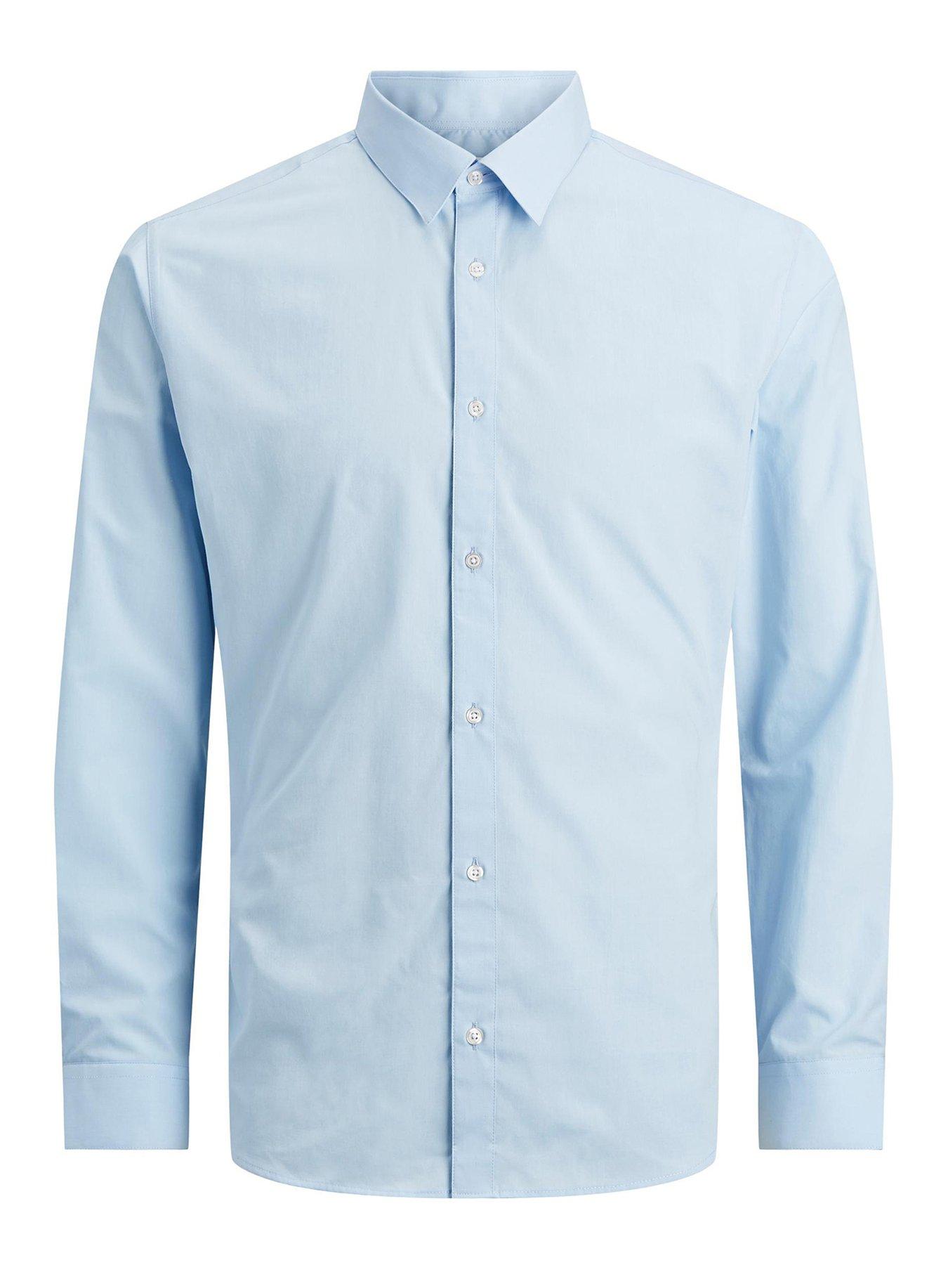 Jack & Jones Junior Boys Joe Long Sleeve Plain Shirt - Cashmere Blue ...