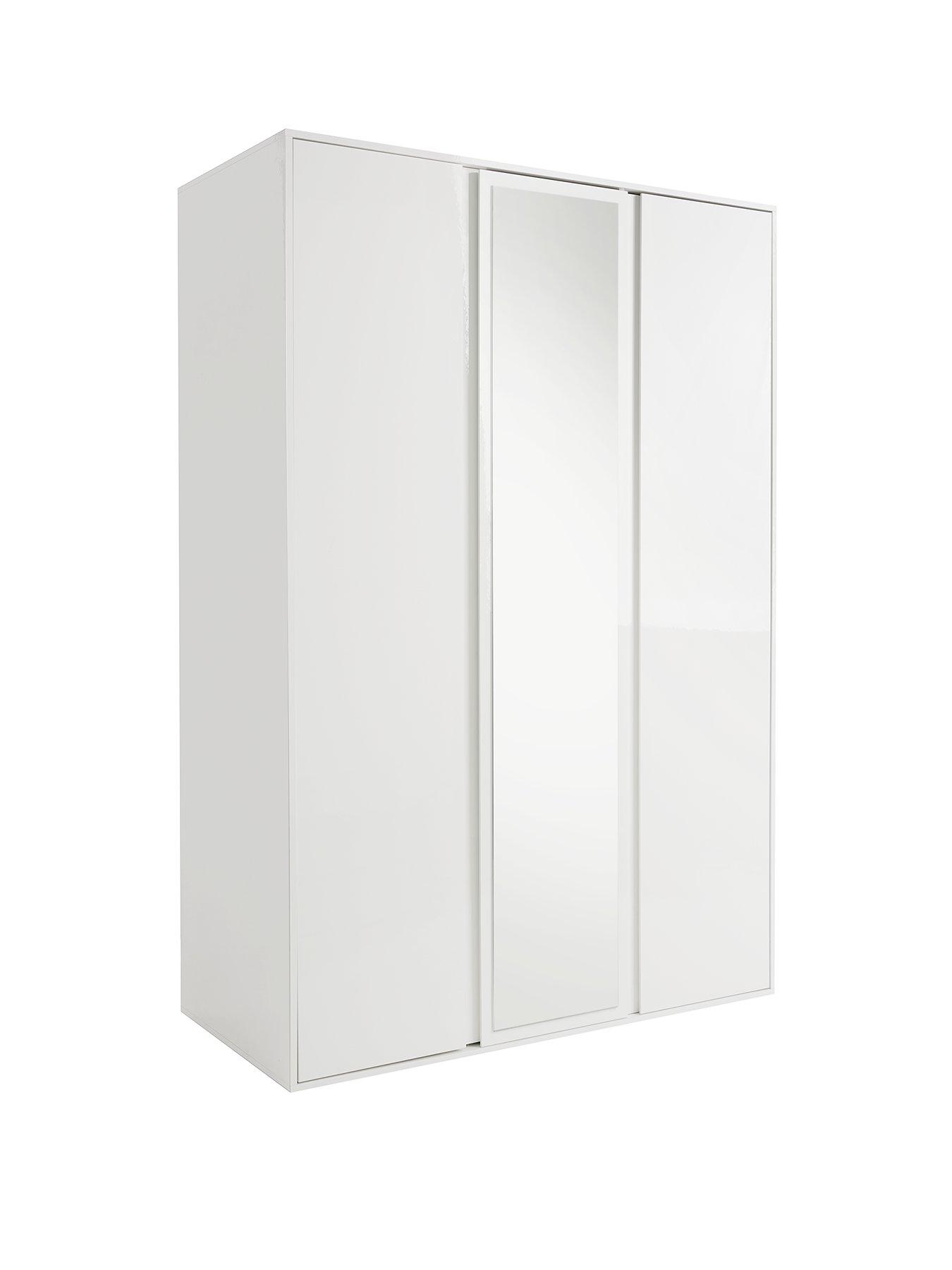 Image 3 of 6 of Very Home Layton Gloss 3 Door Mirrored&nbsp;Wardrobe - White&nbsp;- FSC&reg; Certified