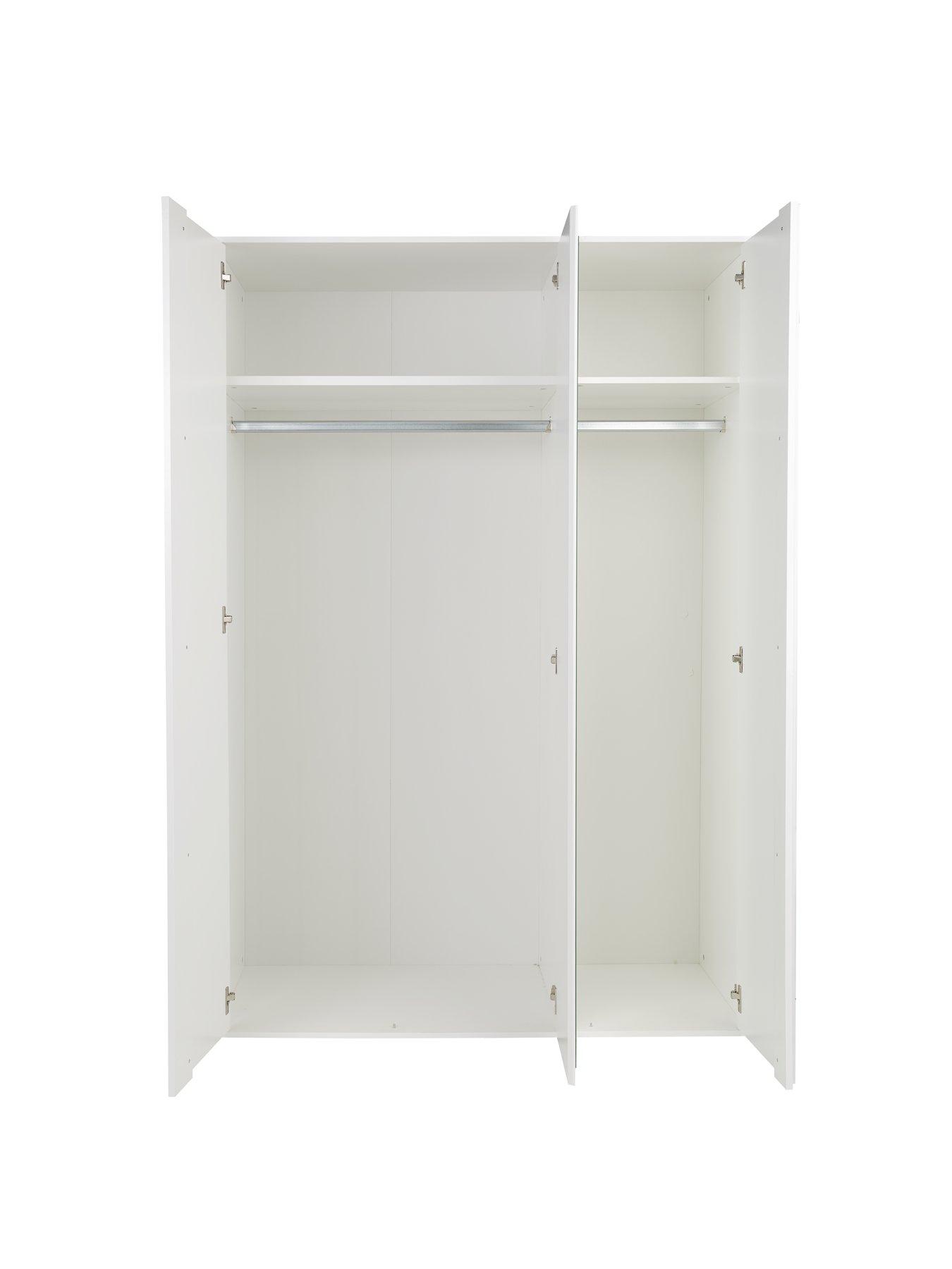 Image 4 of 6 of Very Home Layton Gloss 3 Door Mirrored&nbsp;Wardrobe - White&nbsp;- FSC&reg; Certified