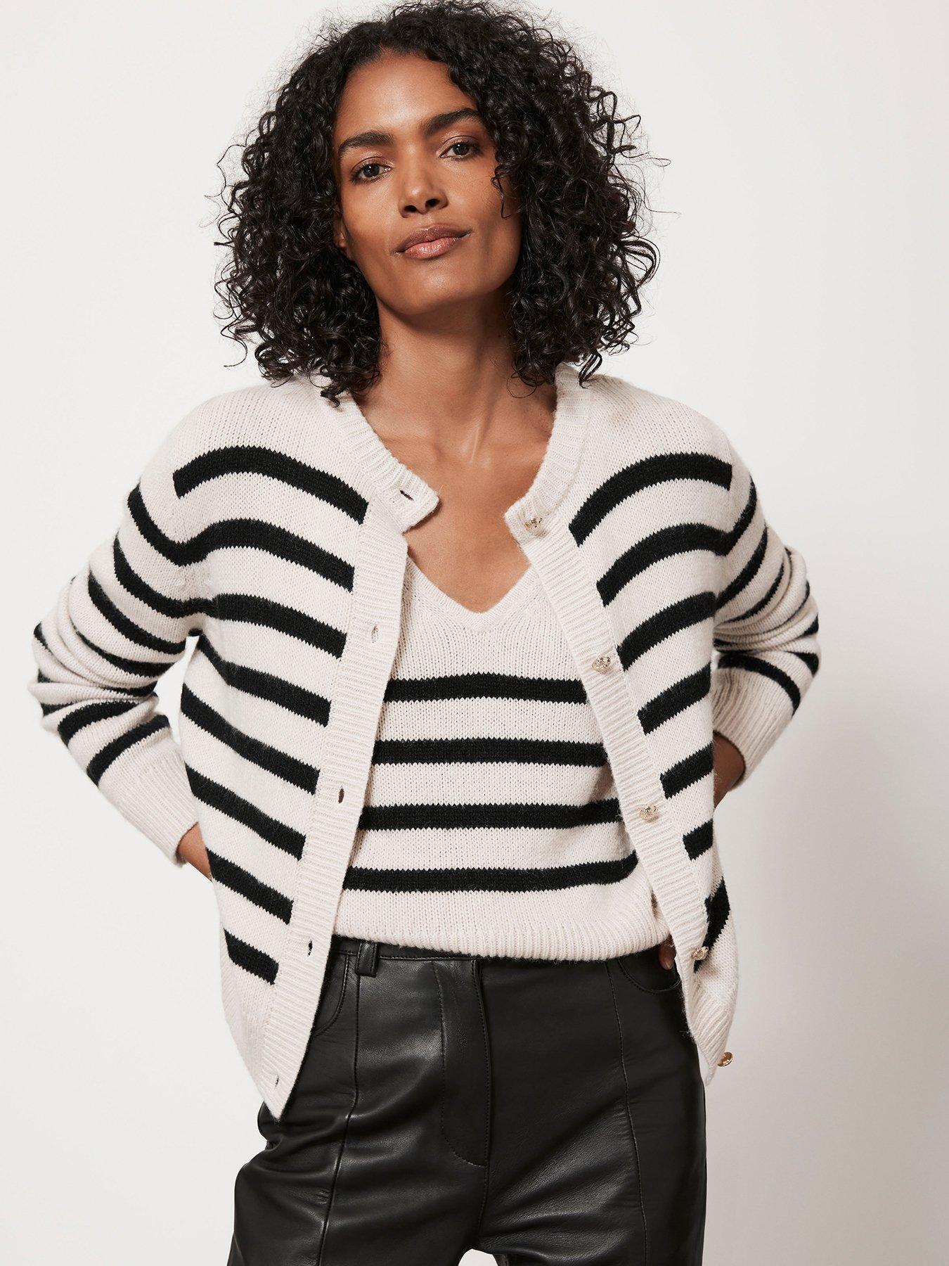 Sweater Vest - Black/striped - Ladies