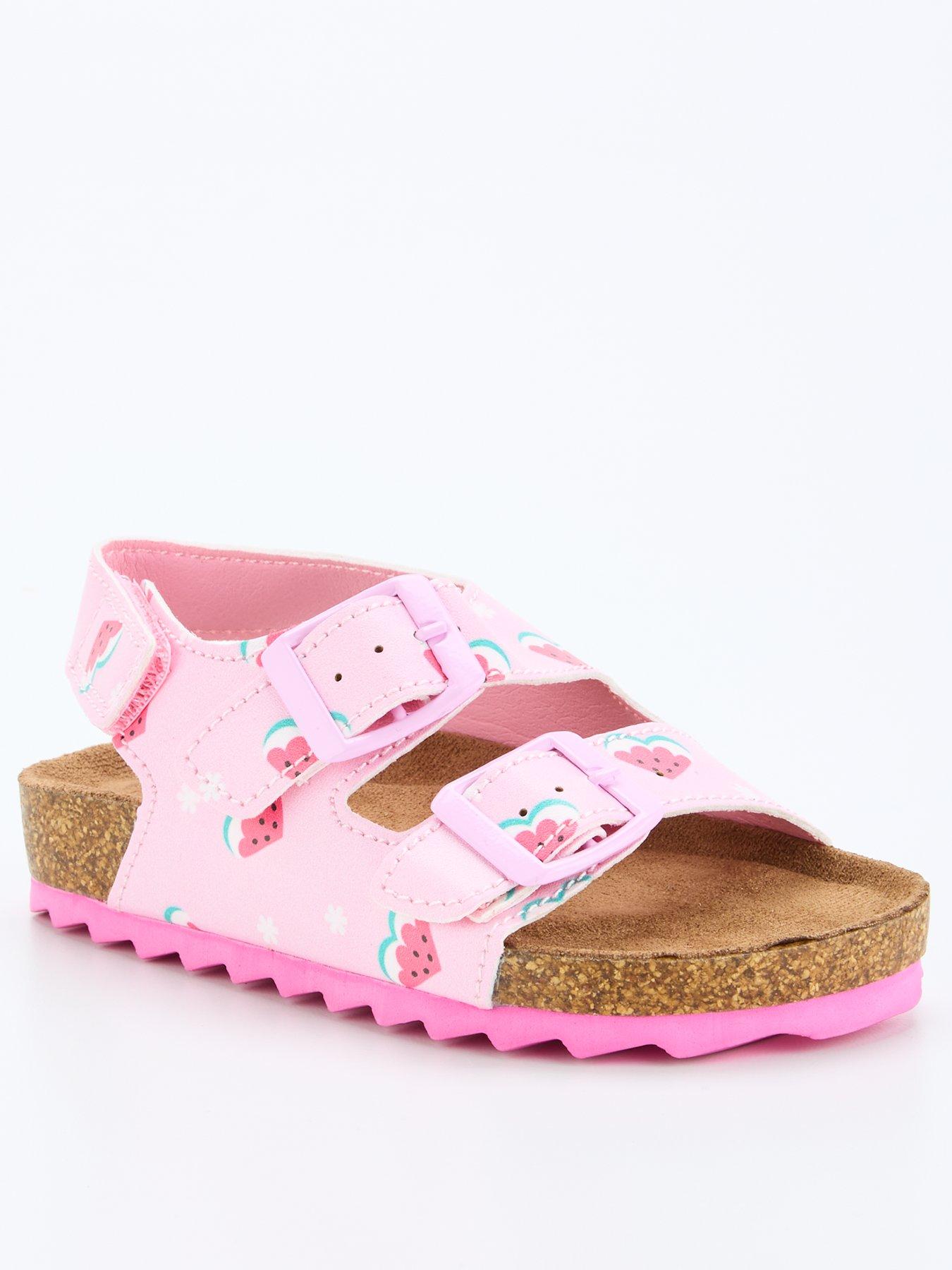 V by Very Kids Footbed Strap Sandal Pink Very