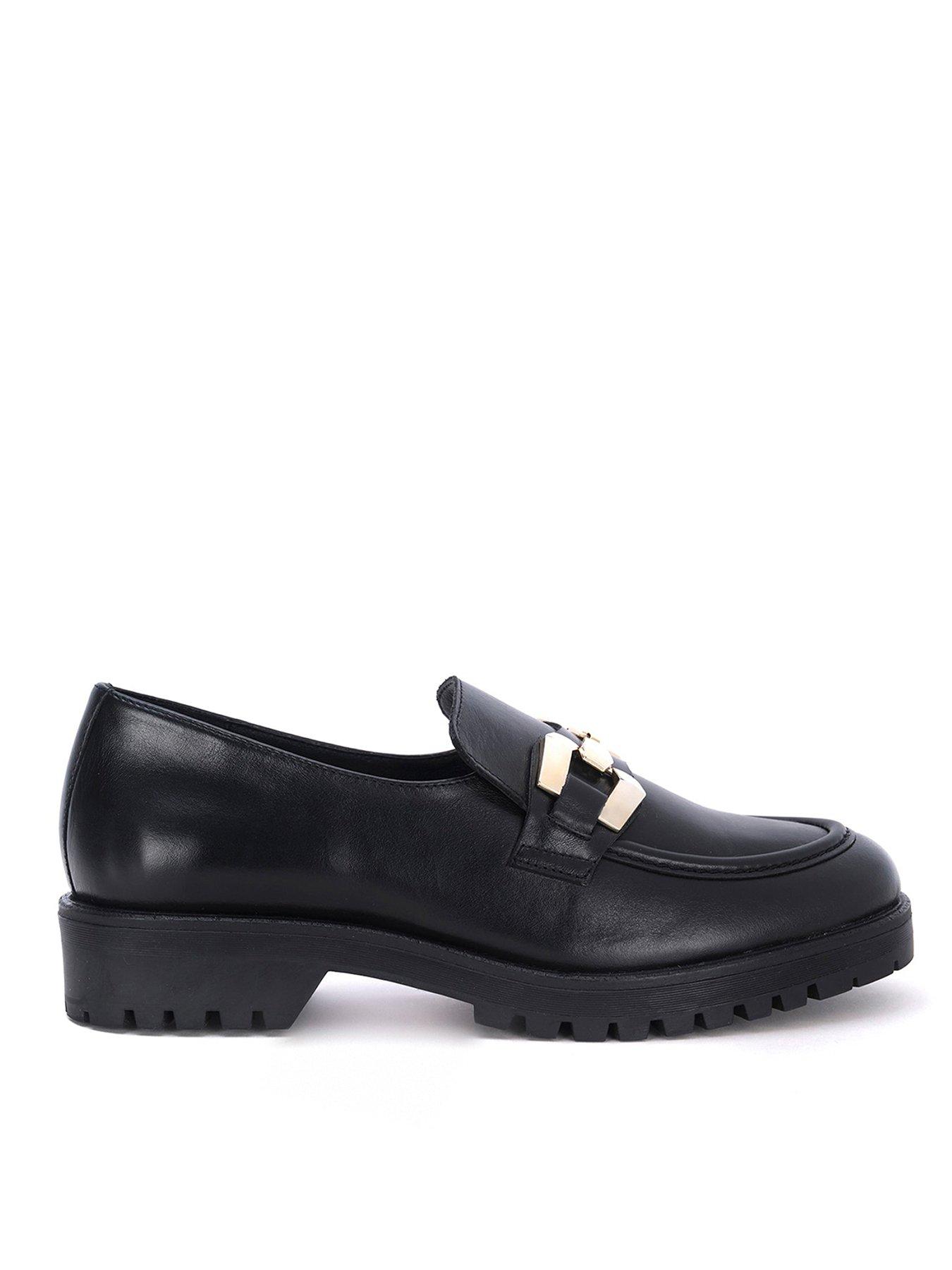 Camille Black Leather Loafers