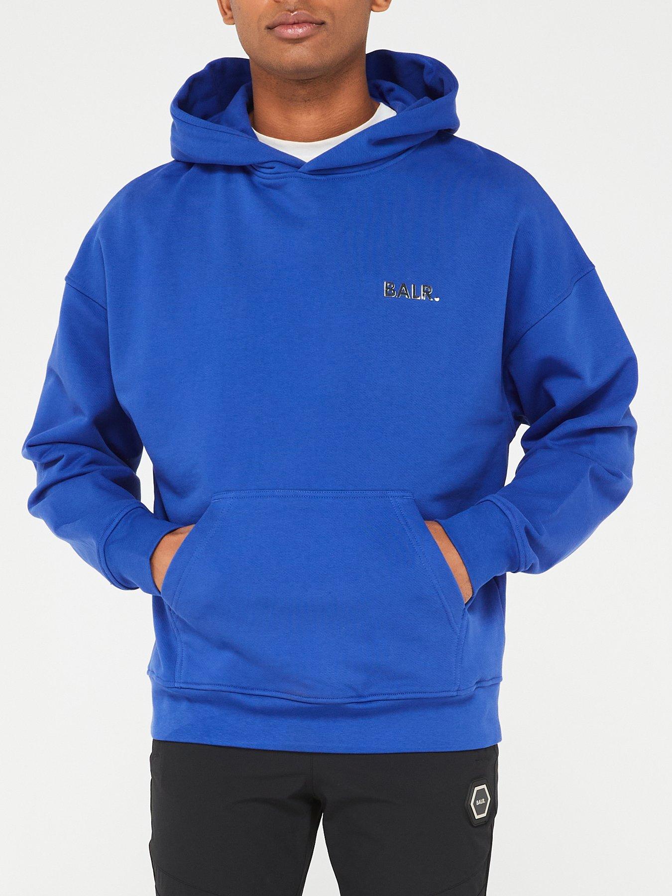 BALR Joey Box Satin Hoodie Blue very