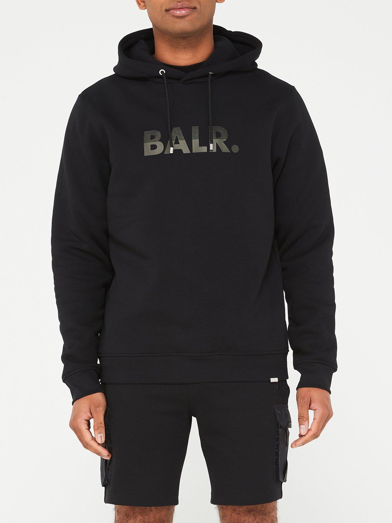 BALR Olaf Straight Half Track Hoodie - Black | very.co.uk