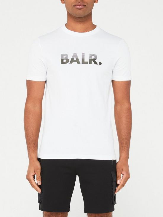 front image of balr-sebastian-slim-h2s-half-track-t-shirt-white