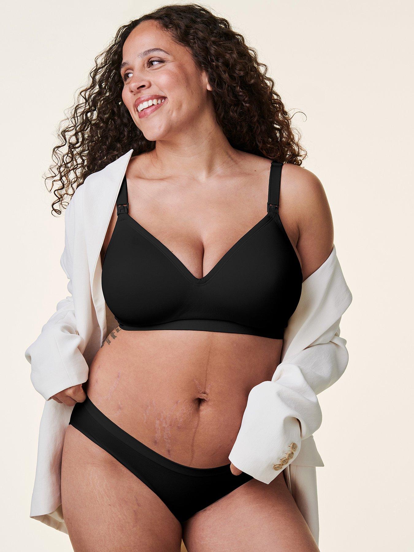 undefined Full Cup Plunge Nursing Bra - Black