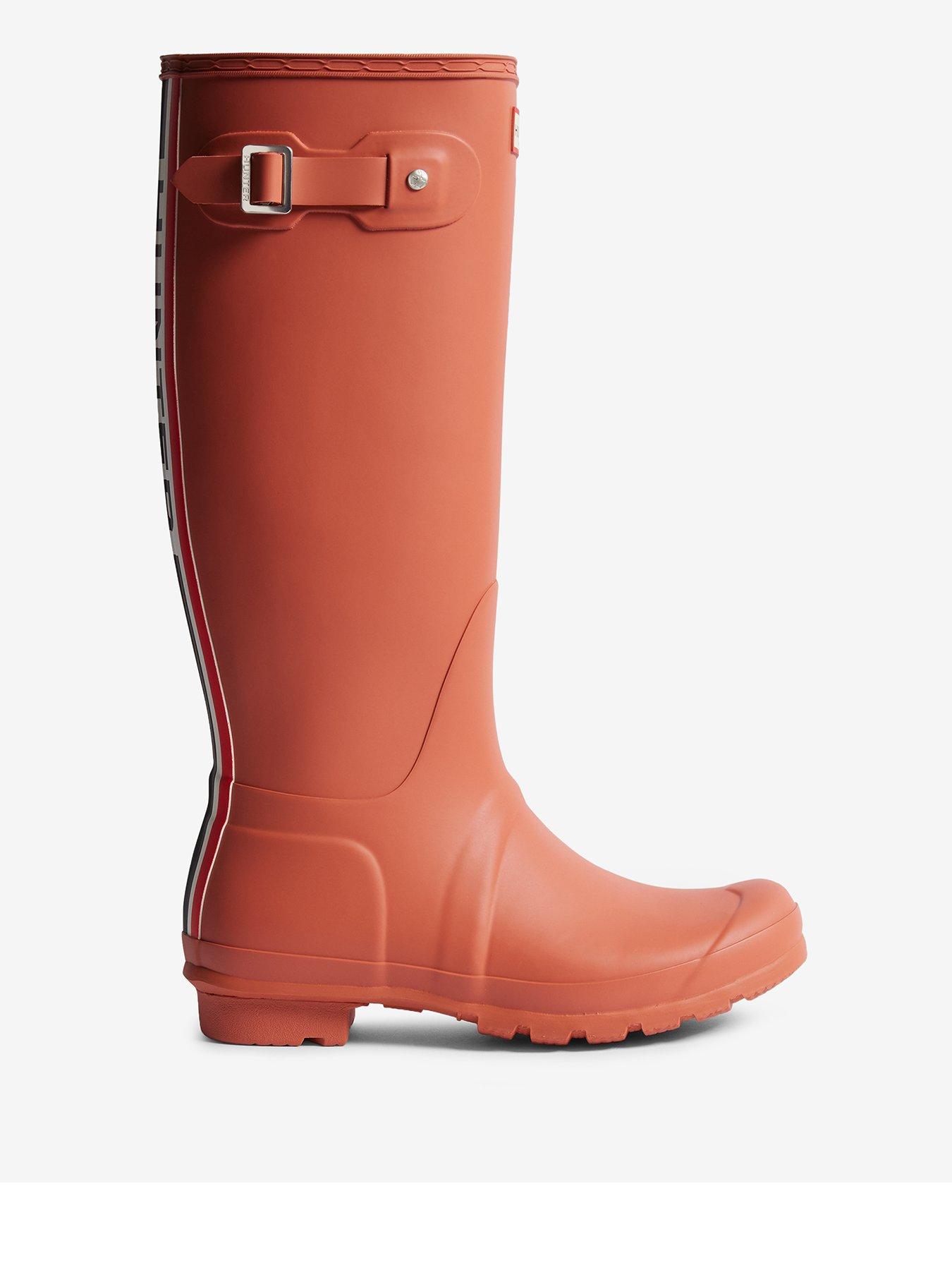 Womens Original Tall Tri Colour Logo Backstrap Boot Red Flurry