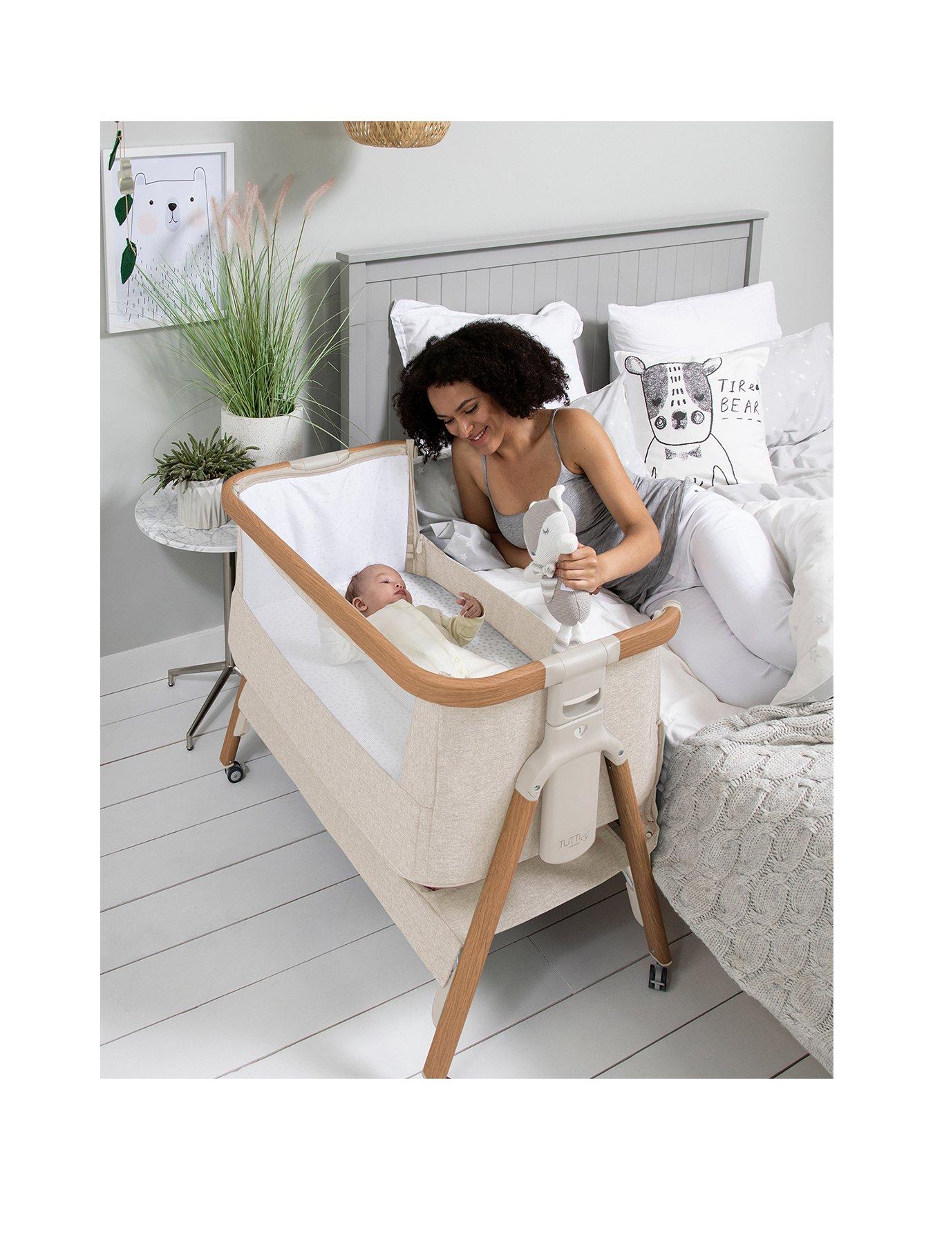 Image 3 of 8 of Tutti Bambini CoZee Air Bedside Crib - Scandinavian Walnut/Ecru