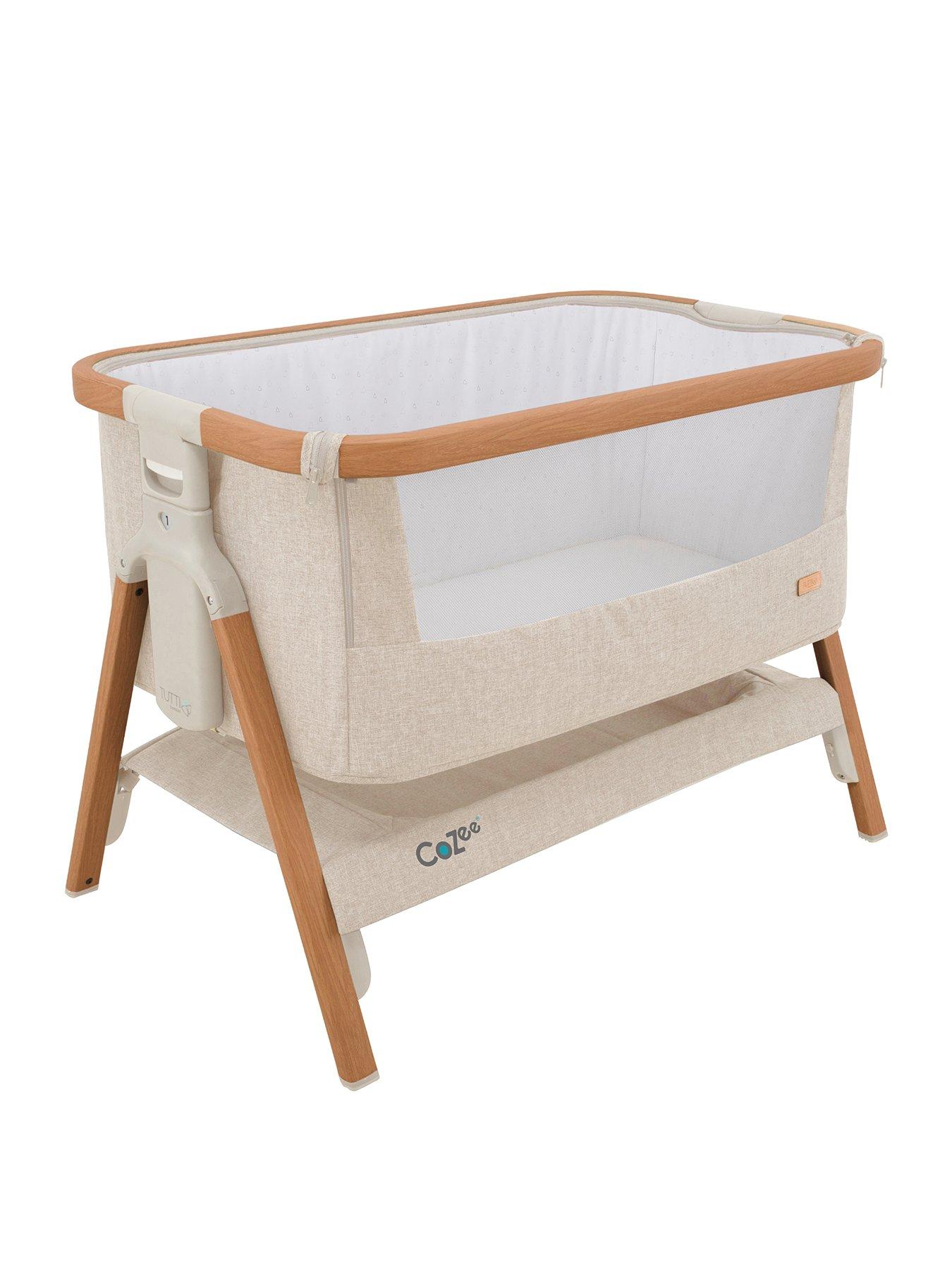Tutti Bambini CoZee Bedside Crib Scandinavian Walnut/Ecru very.co.uk