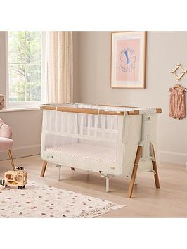 Product photograph of Tutti Bambini Cozee Xl Bedside Crib Cot - Scandinavian Walnut Ecru from very.co.uk