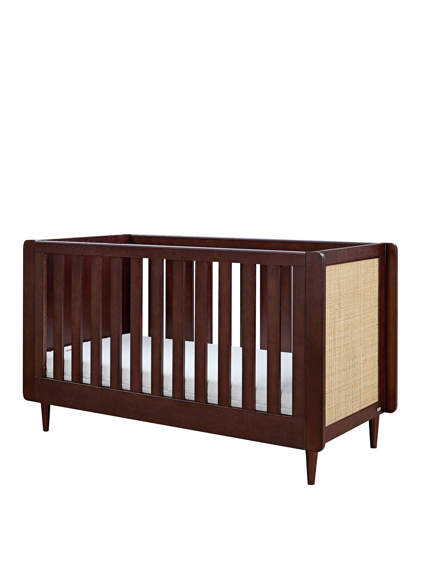 Product photograph of Tutti Bambini Japandi Cot Bed - Warm Walnut from very.co.uk