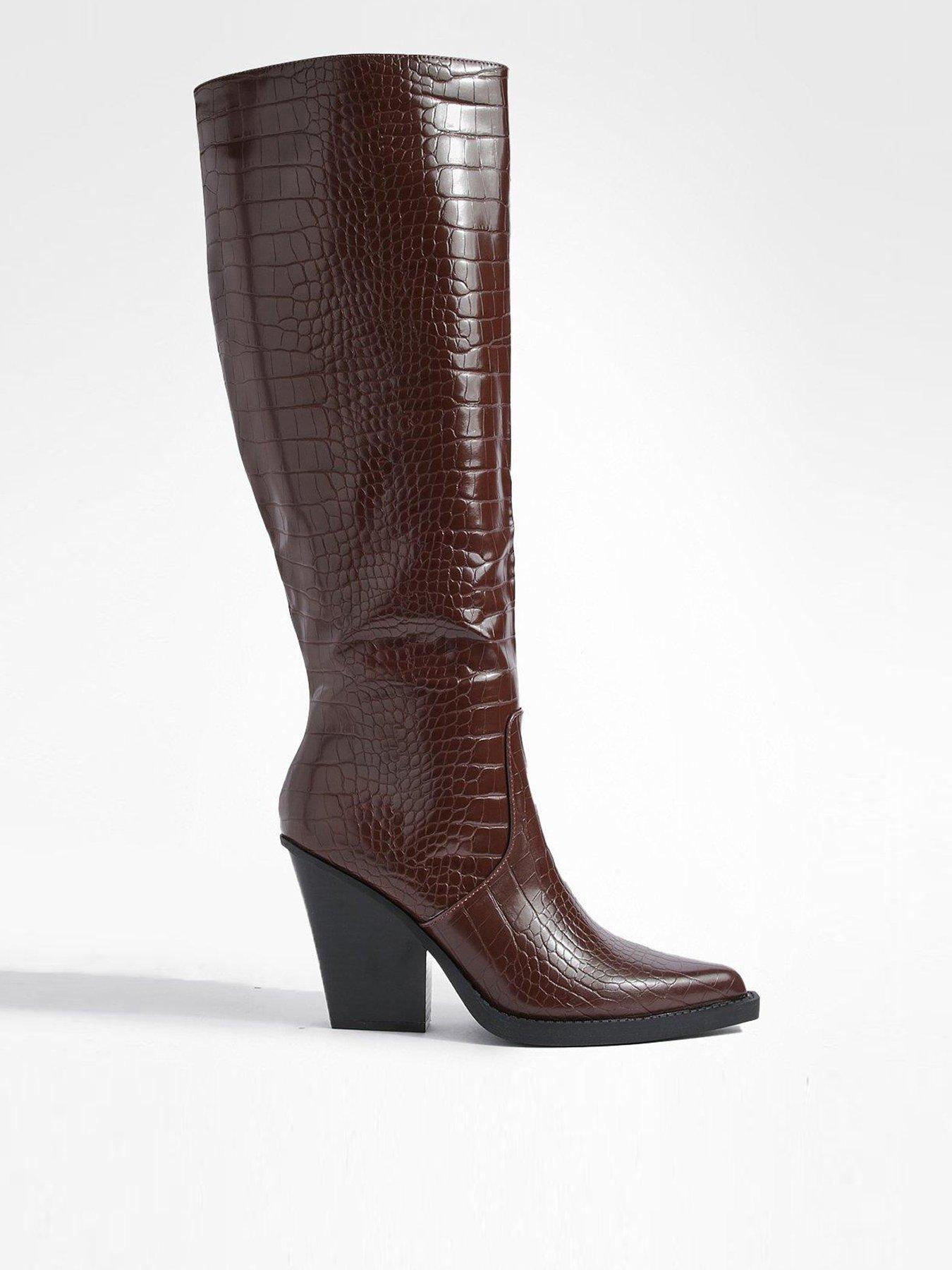 Chunky sole knee outlet high boots