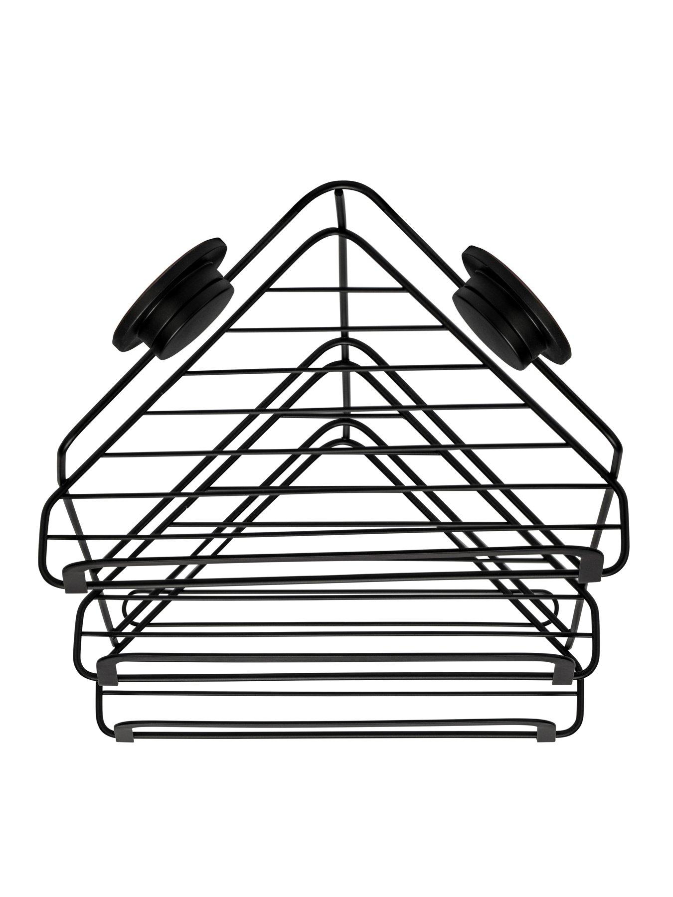 Image 3 of 8 of Croydex Stick &lsquo;n&rsquo; Lock 3-Tier Bathroom Corner Basket