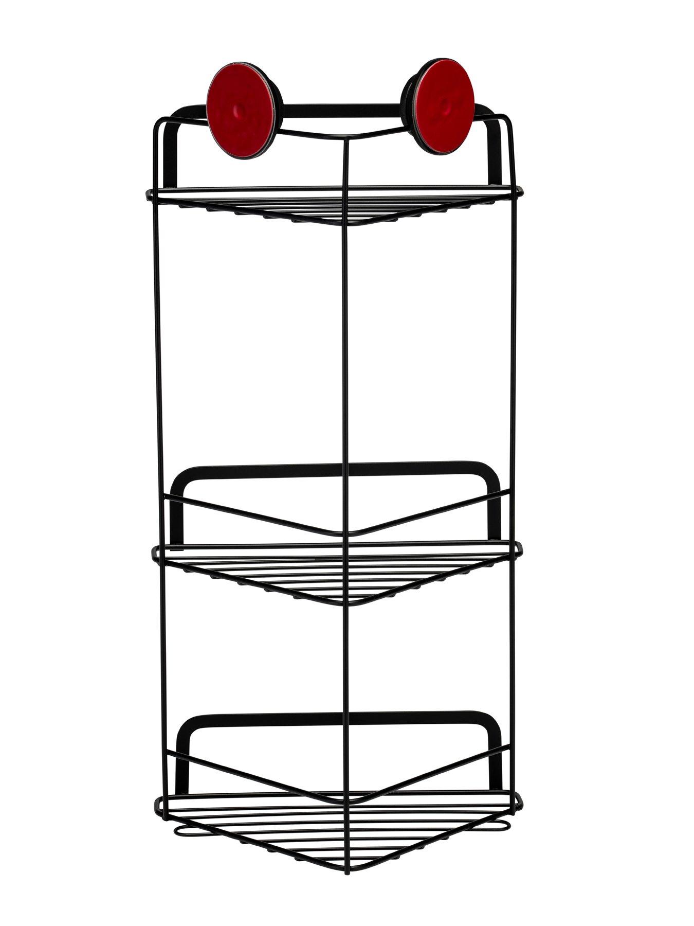 Image 5 of 8 of Croydex Stick &lsquo;n&rsquo; Lock 3-Tier Bathroom Corner Basket