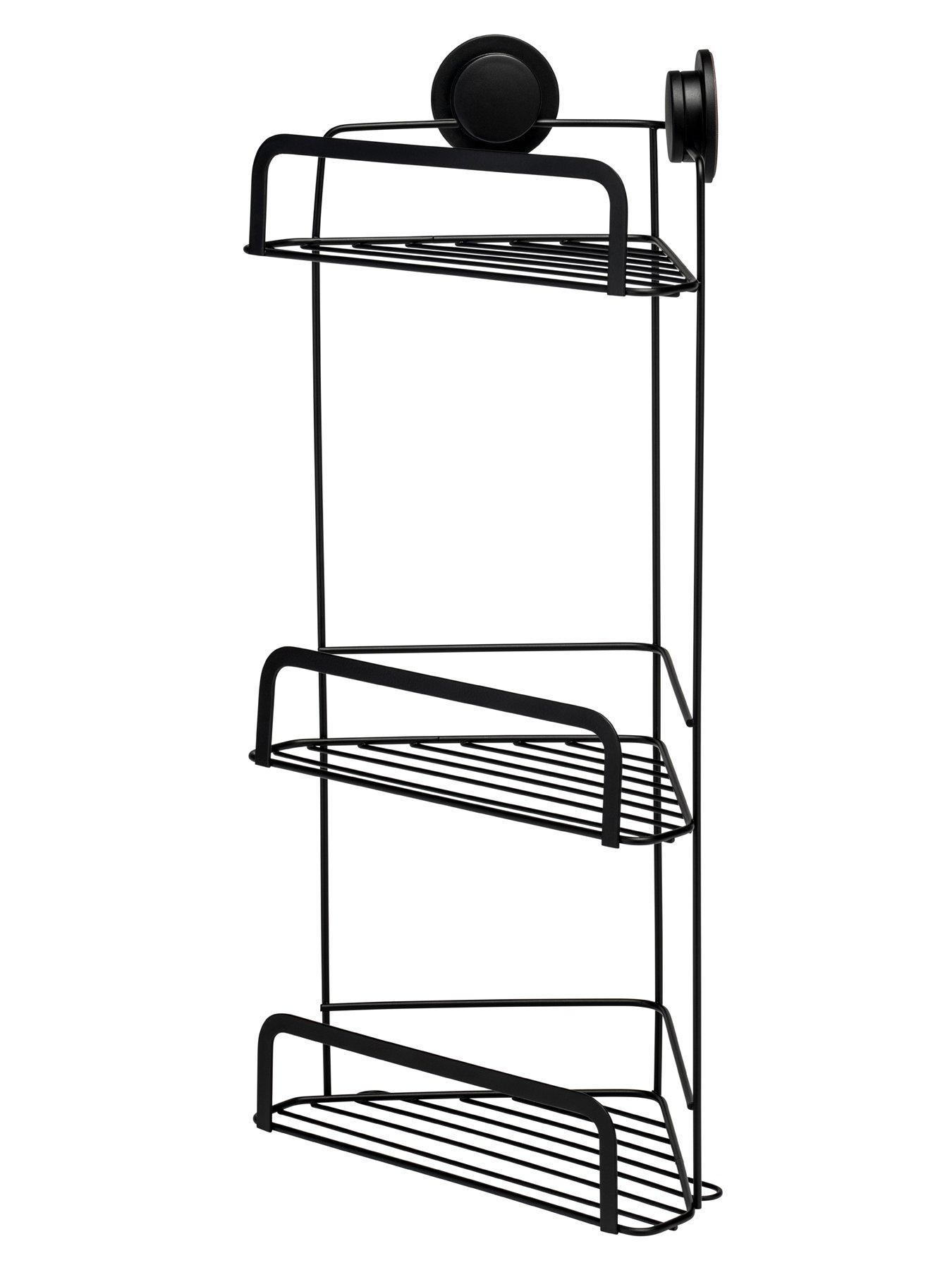 Image 6 of 8 of Croydex Stick &lsquo;n&rsquo; Lock 3-Tier Bathroom Corner Basket