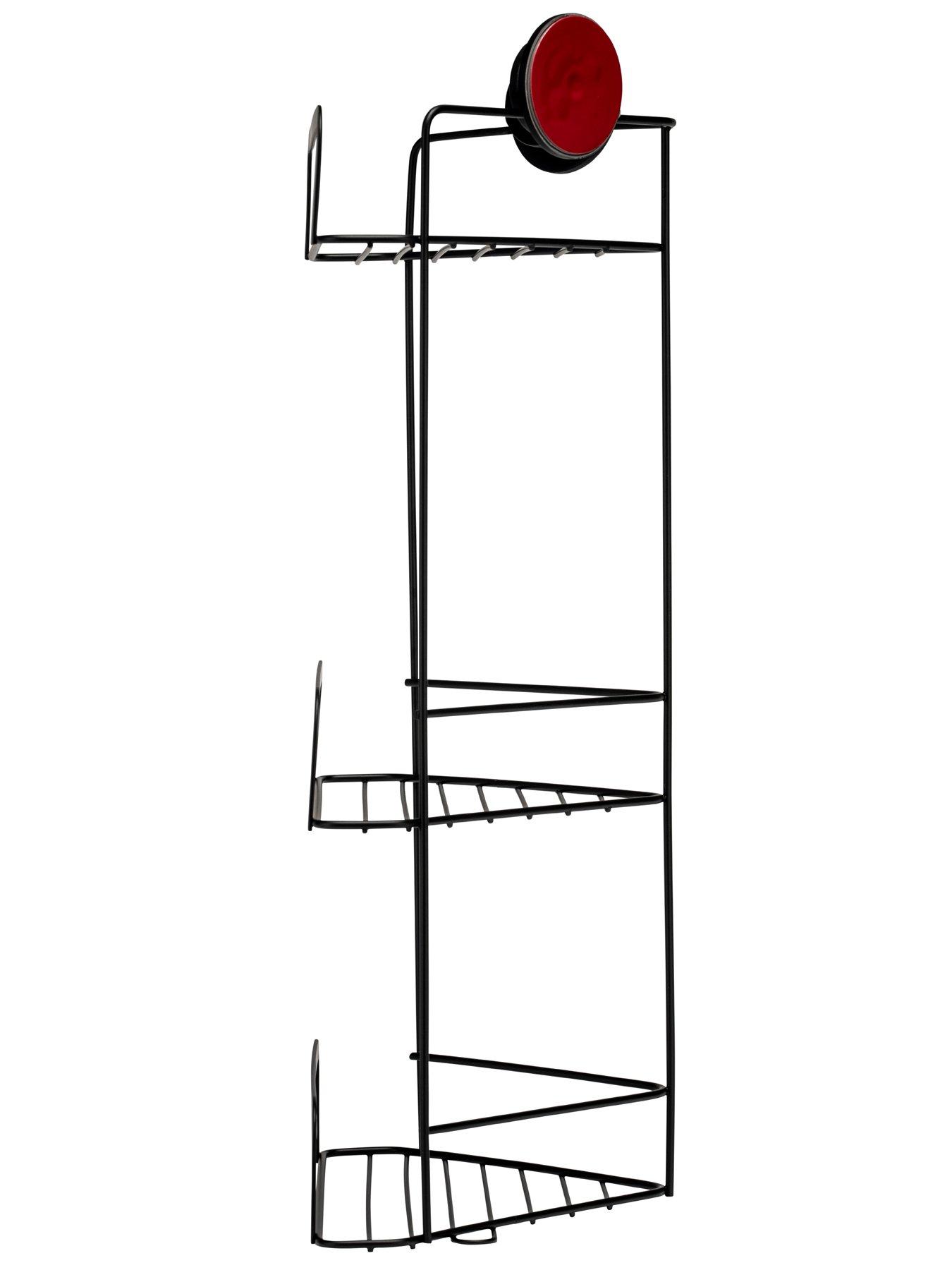 Image 7 of 8 of Croydex Stick &lsquo;n&rsquo; Lock 3-Tier Bathroom Corner Basket