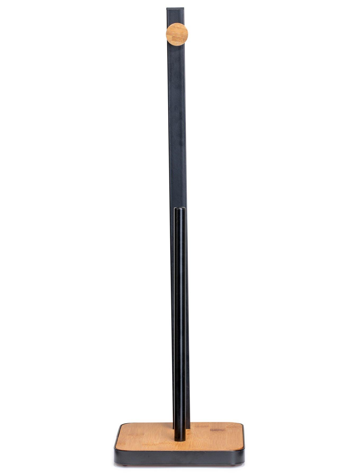 Image 6 of 7 of Croydex Black/Bamboo Freestanding Toilet Paper Holder