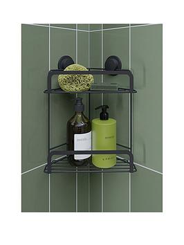 Product photograph of Croydex Stick N Lock 2 Tier Corner Basket from very.co.uk