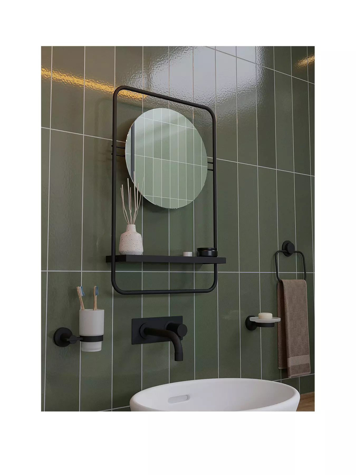 Modern Farmhouse Bathroom Shelf, Black Shower Shelf, Minimalist Bathroom  Accessories, Black Shelves With Railing, Black Shower Caddy VASCA 
