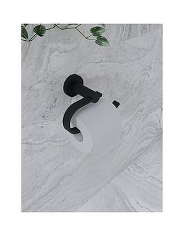 Product photograph of Croydex Metra Black Matt Toilet Roll Holder from very.co.uk