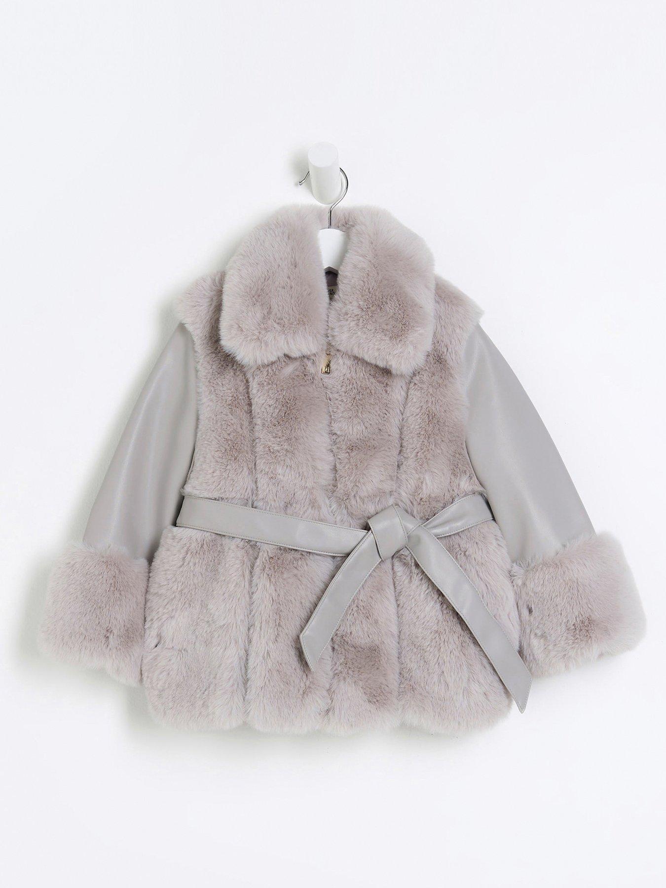 Faux fur wrap clearance coat