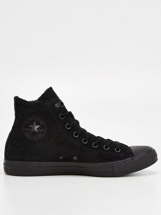 front image of converse-chuck-taylor-all-star-warm-winter-essentials-trainers-black