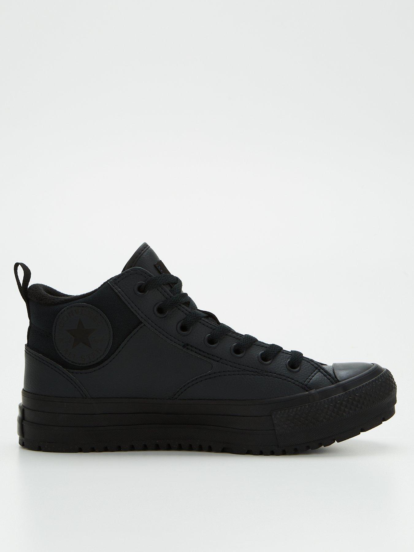 Black converse boots best sale