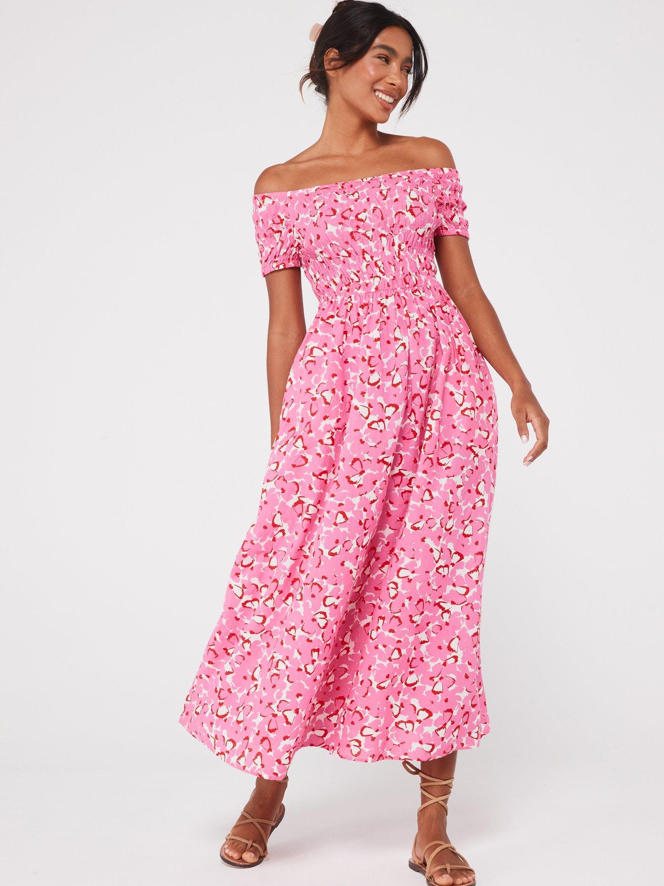 v-by-very-bardot-floral-printed-midi-dress