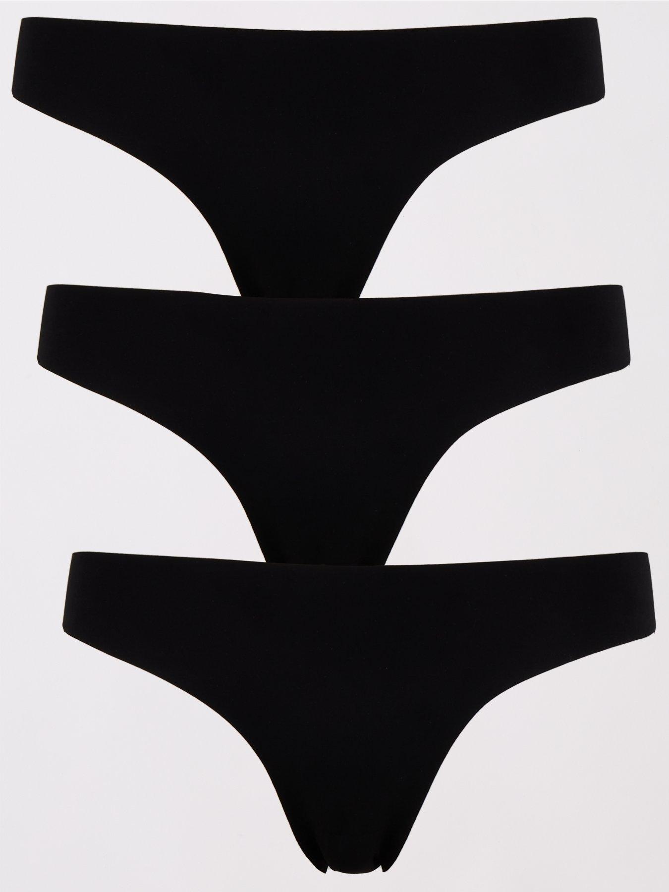 3 Pack Black No VPL Knickers