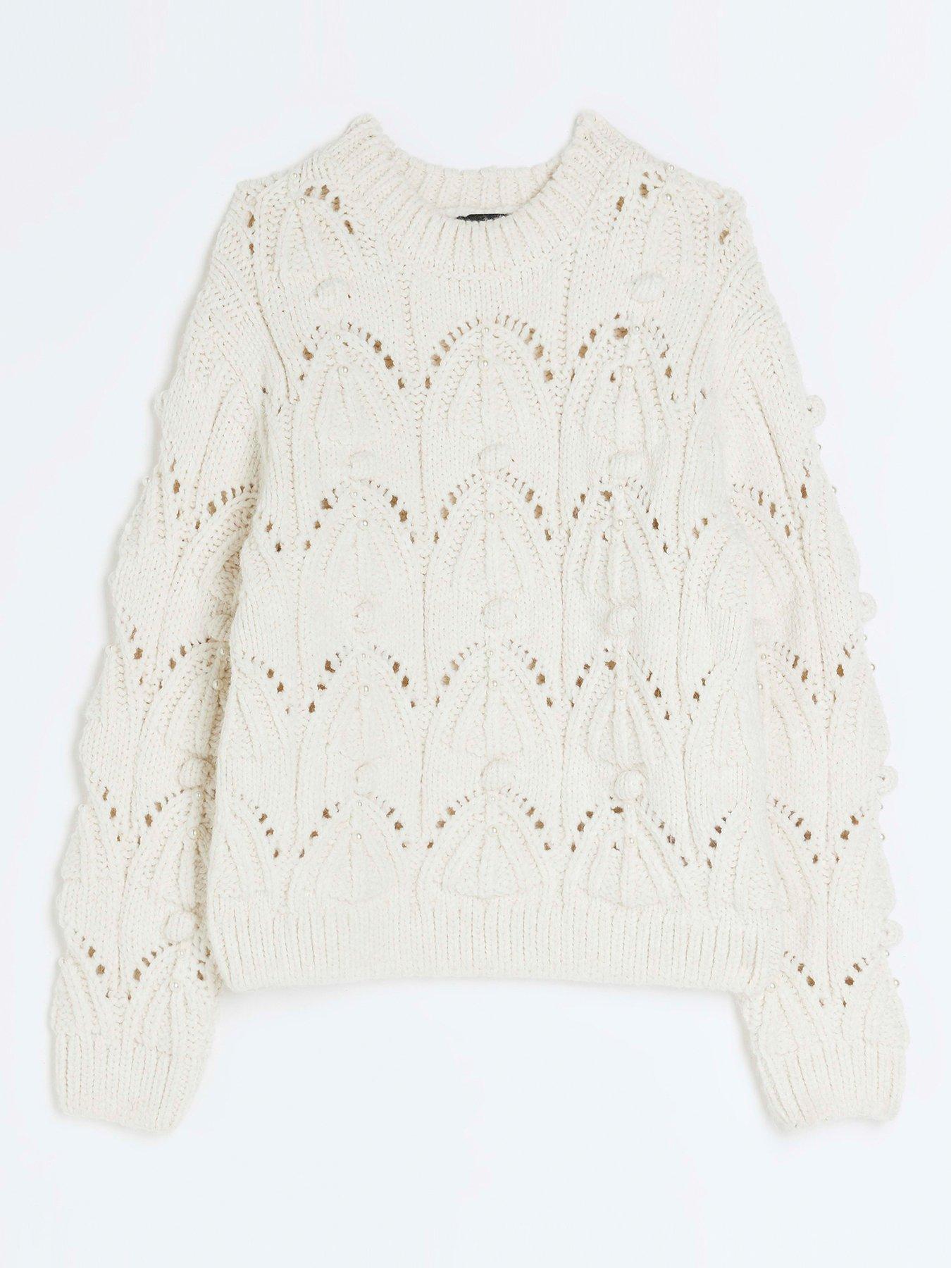 Cream embellished outlet jumper