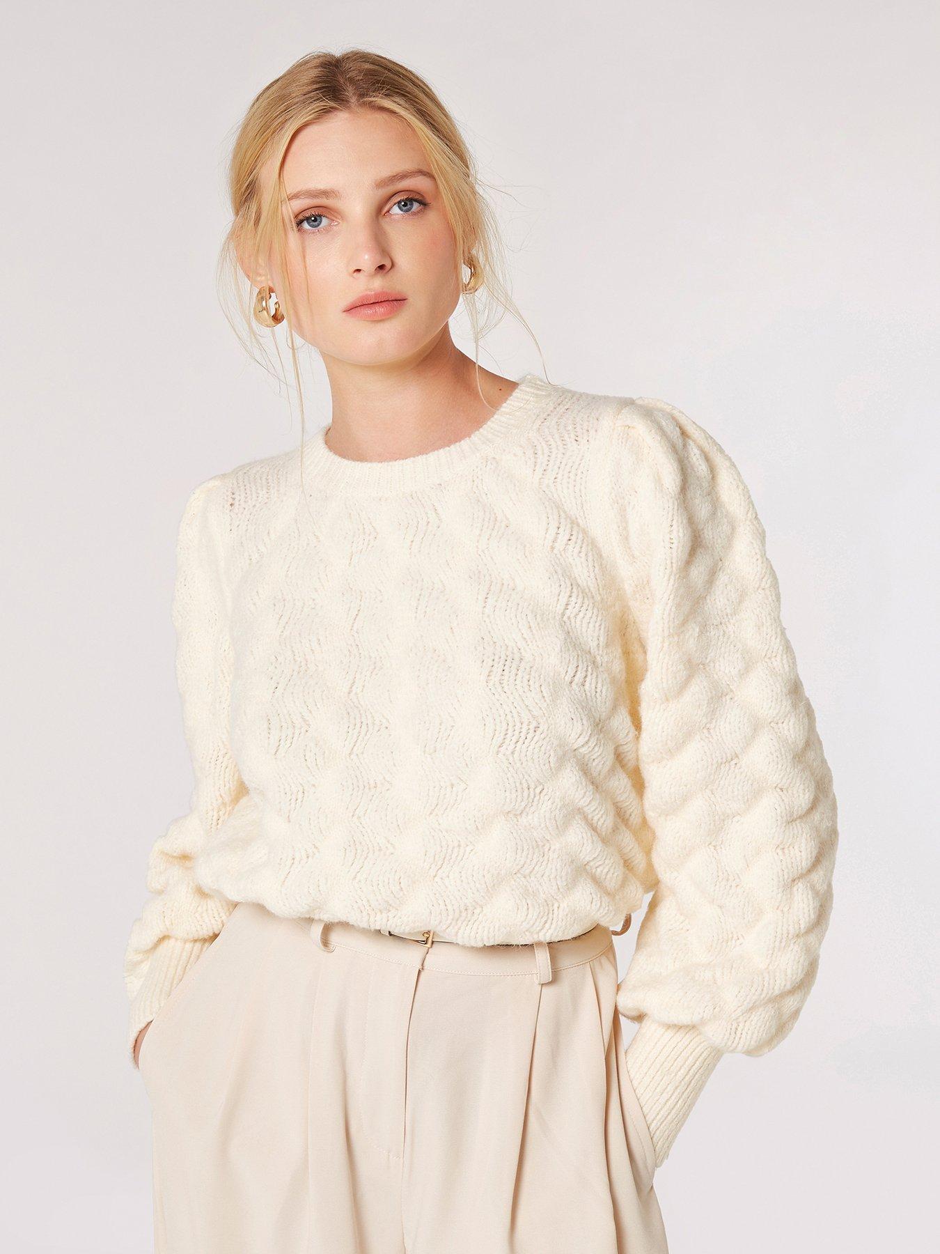 Apricot Bubble Pleat Sleeve Jumper | very.co.uk