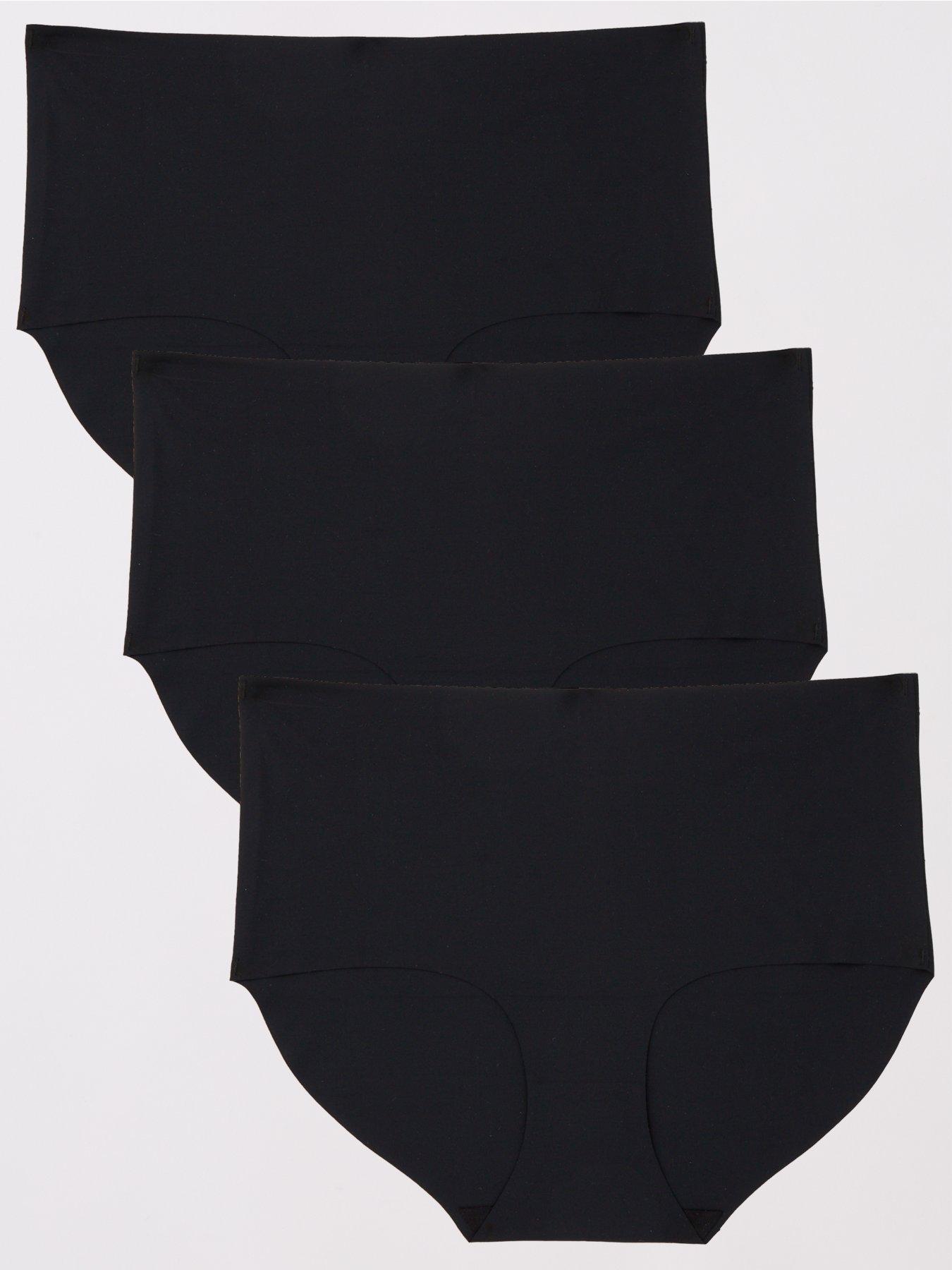 Everybody No Vpl High 3 Pack Waisted Full Brief - Black | Very.co.uk