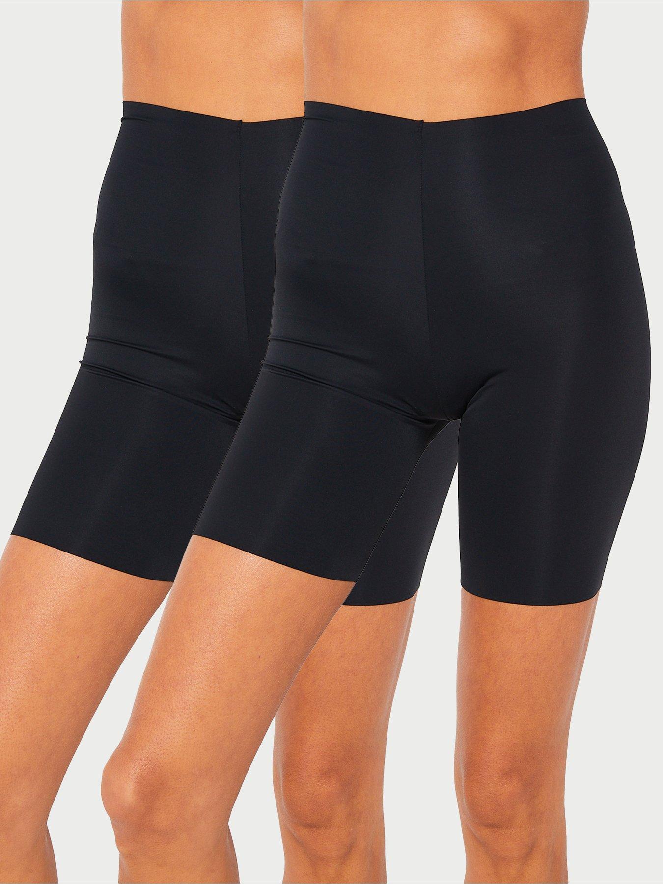 V by Very 2 Pack No Vpl Anti Chafing Shorts - Black