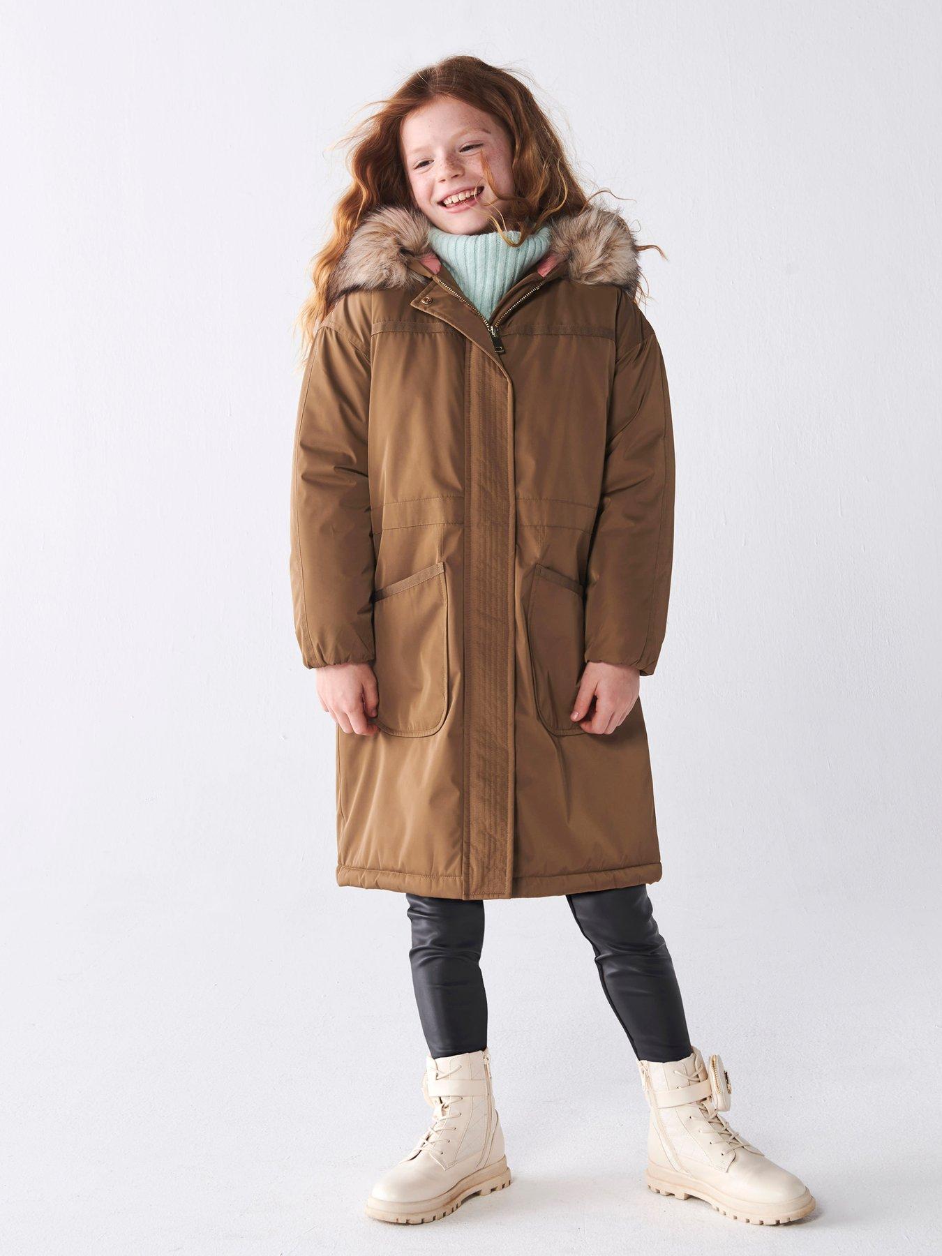 Girls khaki cheap parka