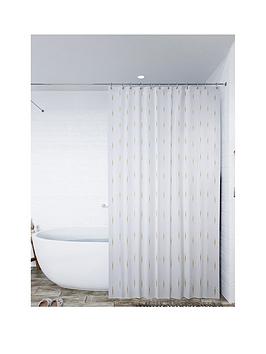 Product photograph of Croydex Gold Dotty Shower Curtain from very.co.uk