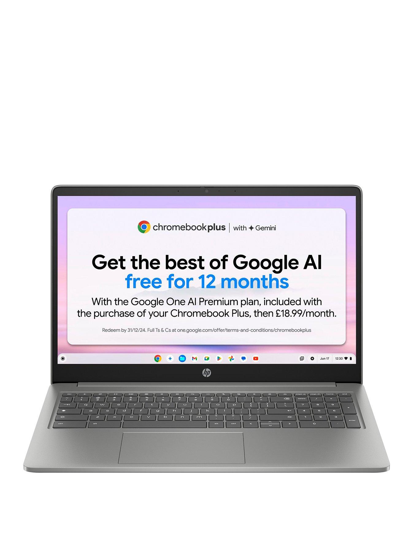 HP 15a-nb0004na Chromebook Plus - 15.6in FHD, Intel Core i3, 8GB RAM, 128GB Storage - Mineral Silver