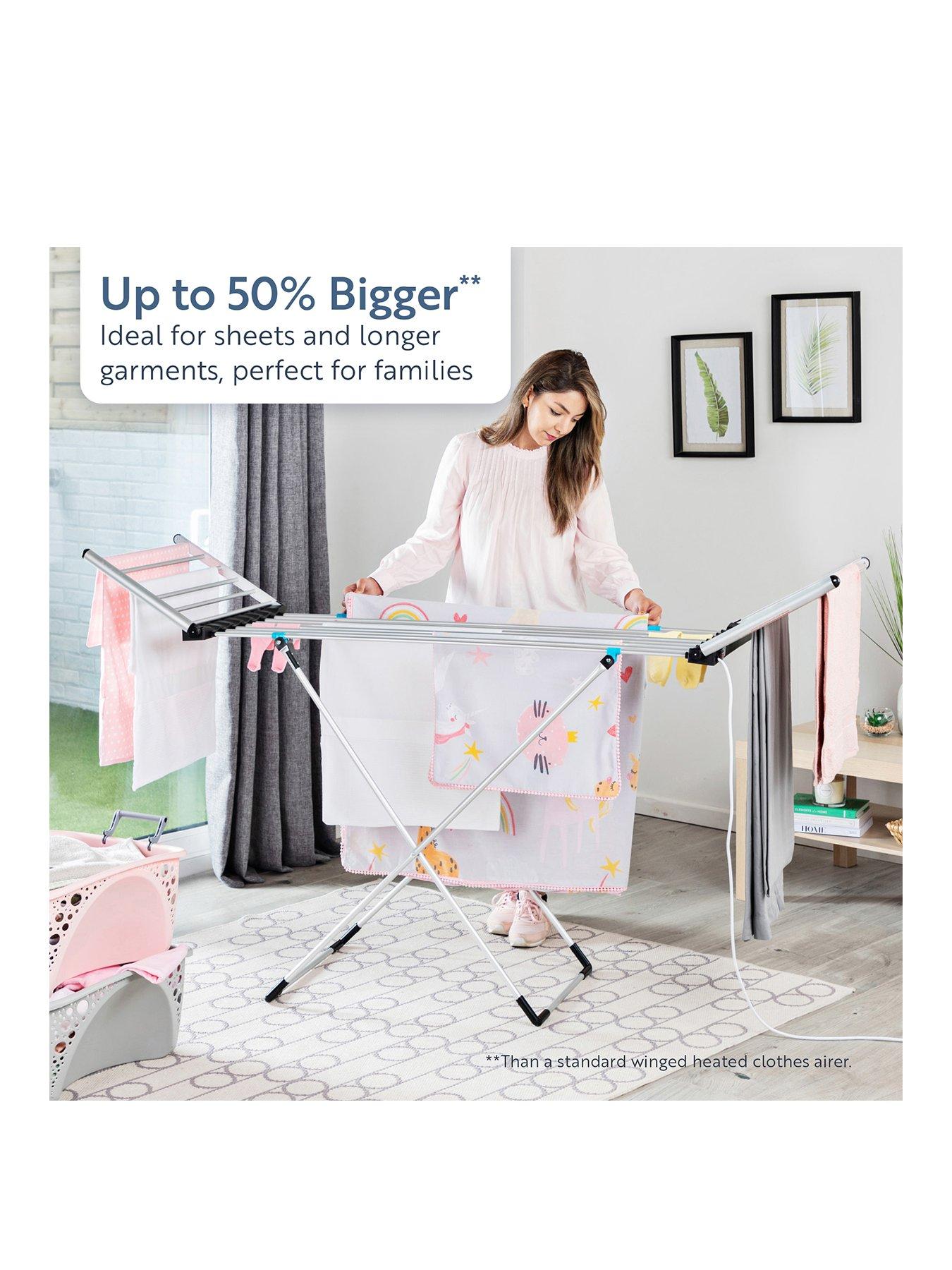 Winged Airer Folding Laundry Clothes Dryer Portable Cloth Heat