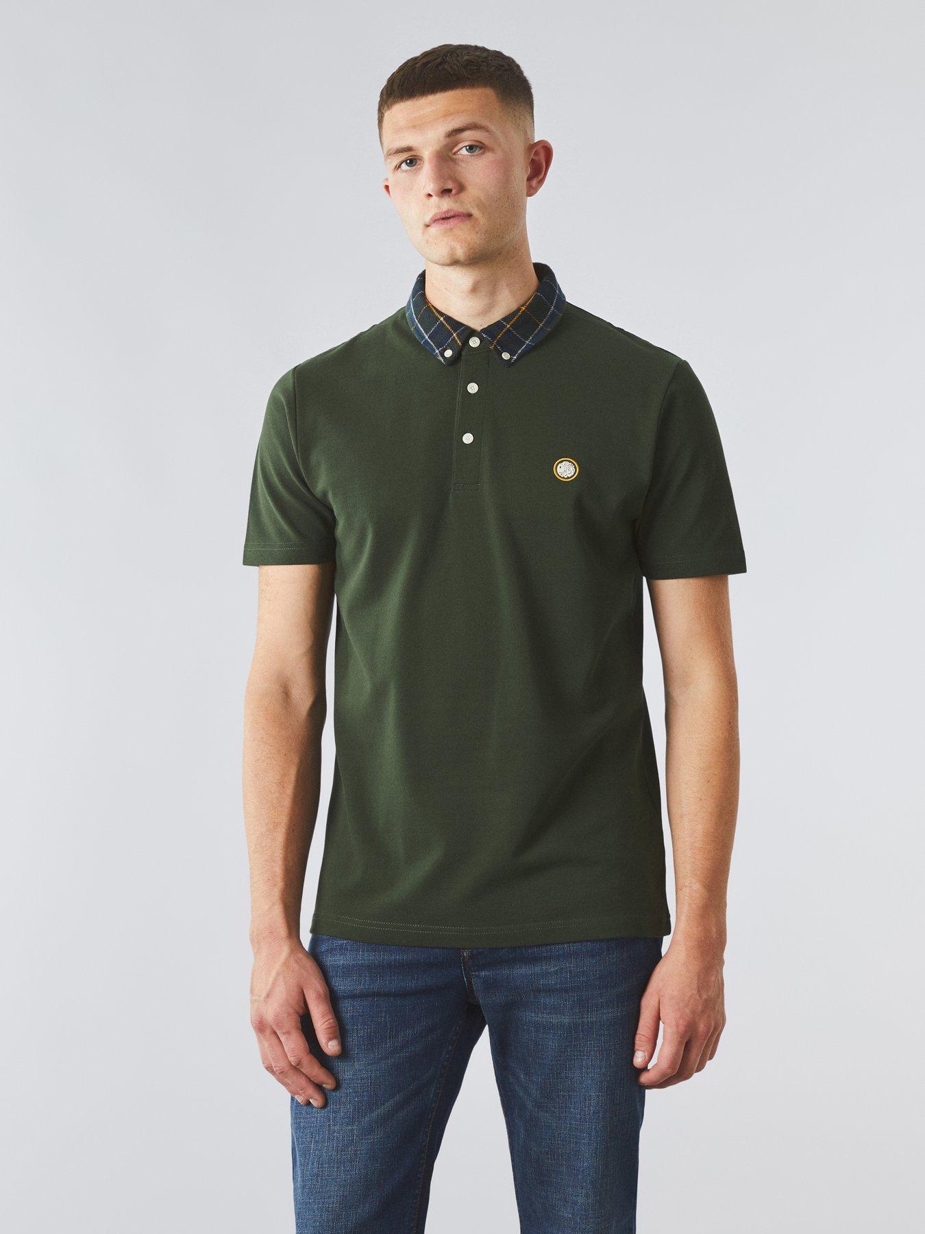 Thomas Check Collar Polo Shirt Green