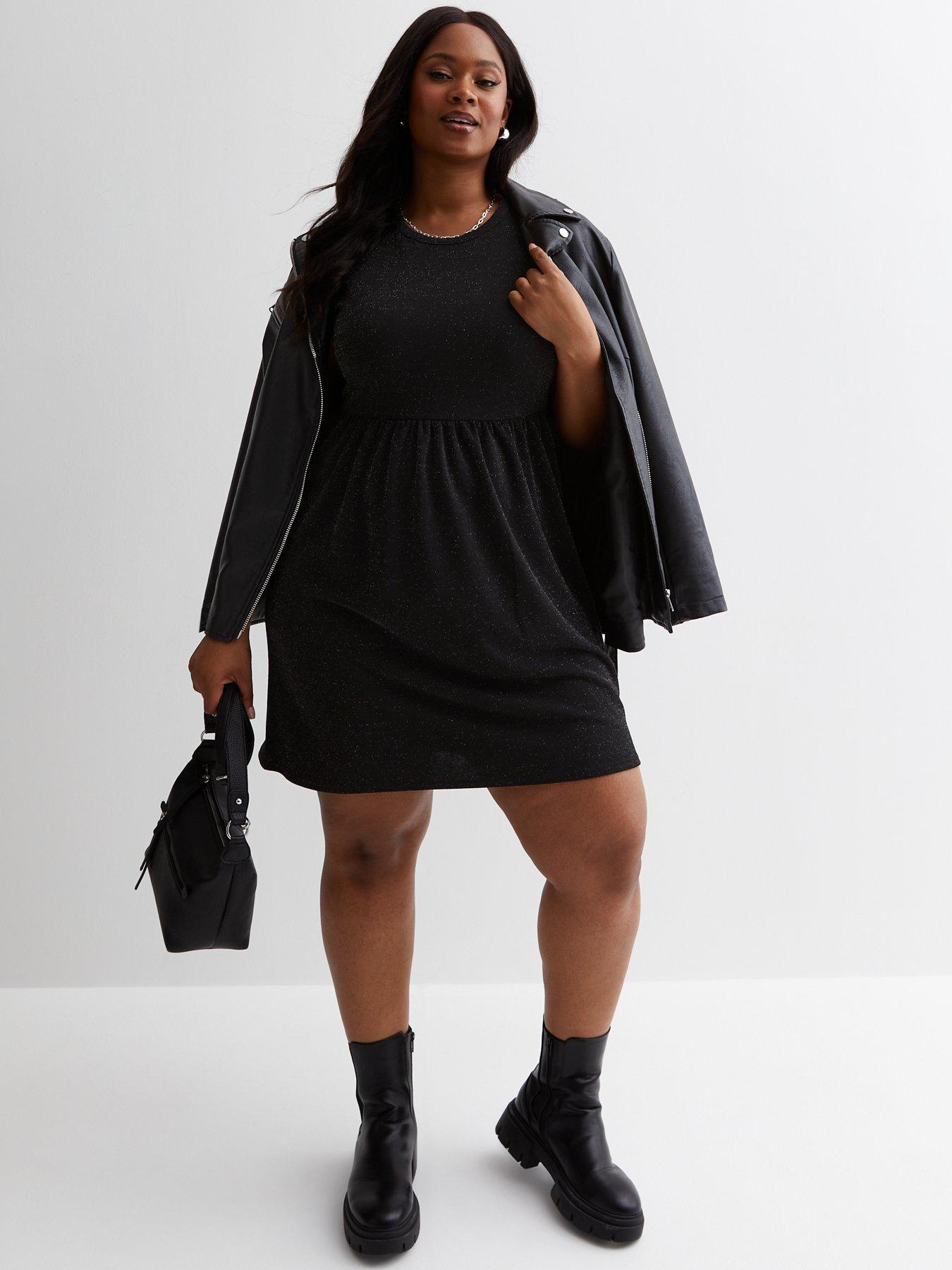 New look outlet black skater dress