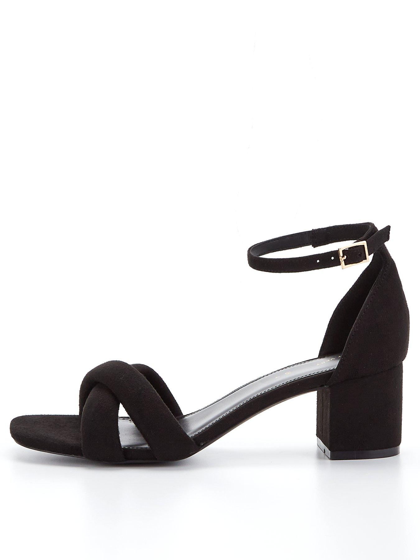 Wide Fit Block Heel Sandal Black