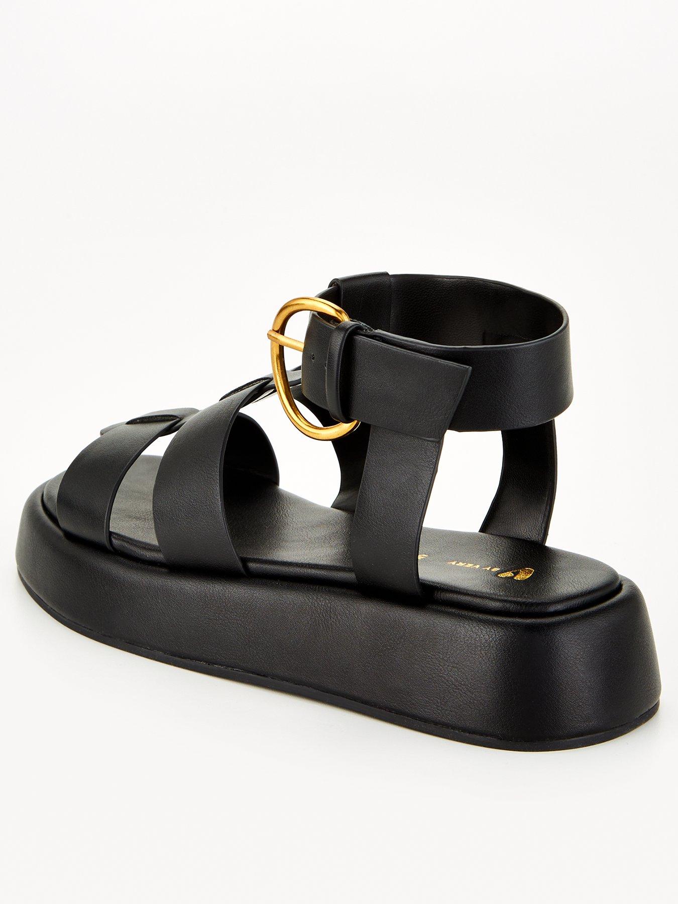Gladiator Flatform Sandal Black