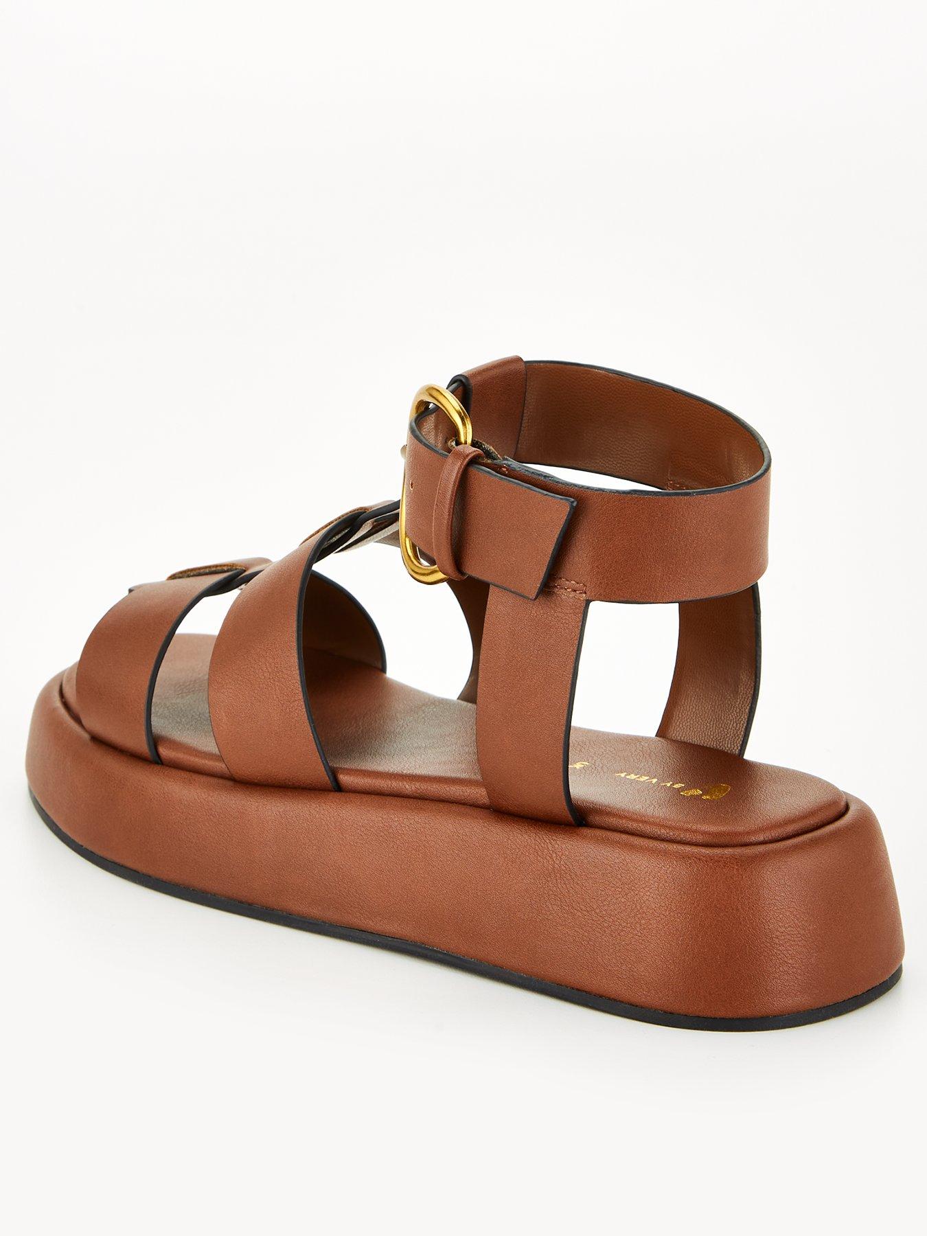 Image 3 of 6 of V by Very Gladiator Flatform Sandal - Brown
