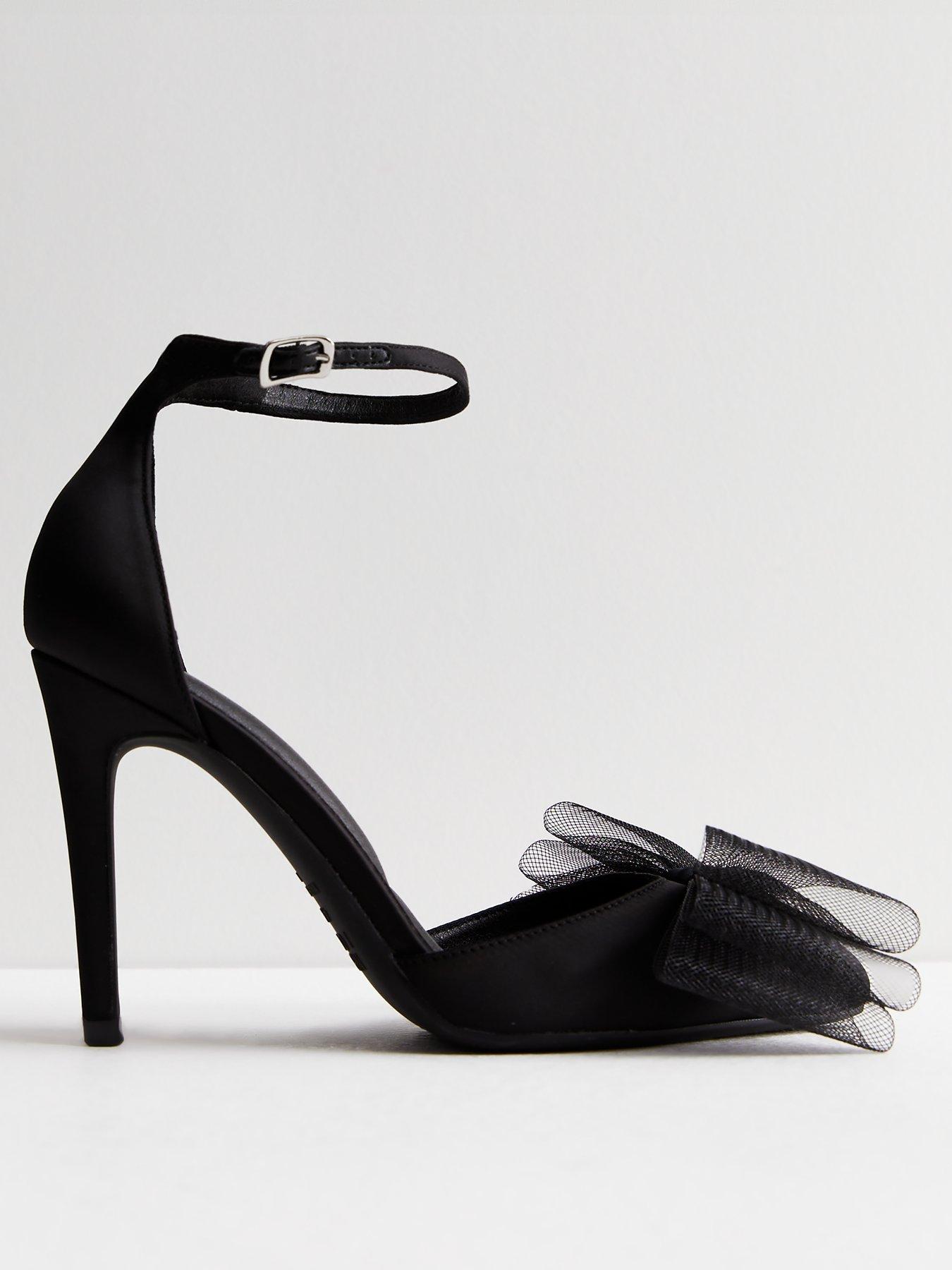 Black satin 2024 sandal heels