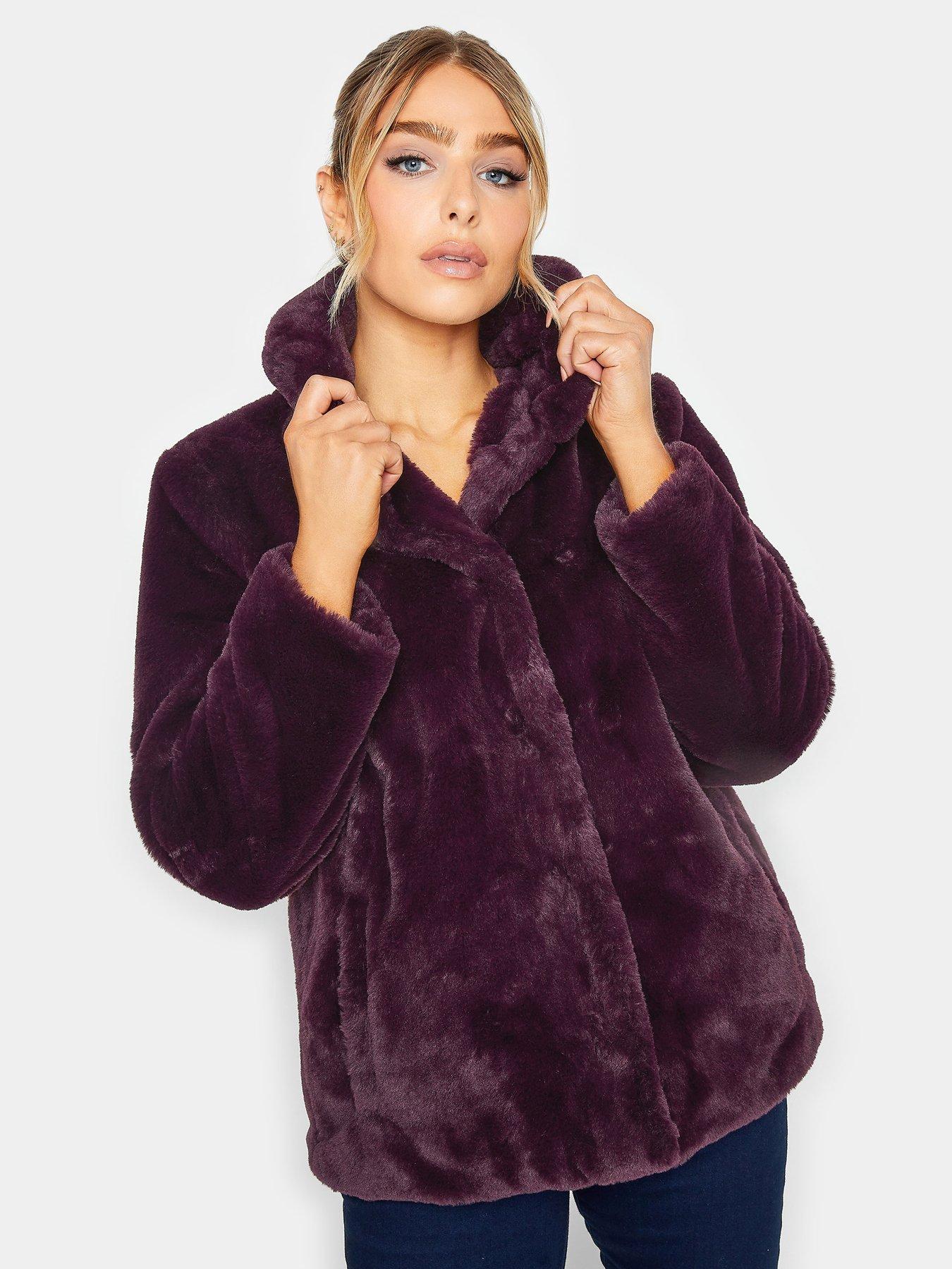 Plush faux fur on sale coat