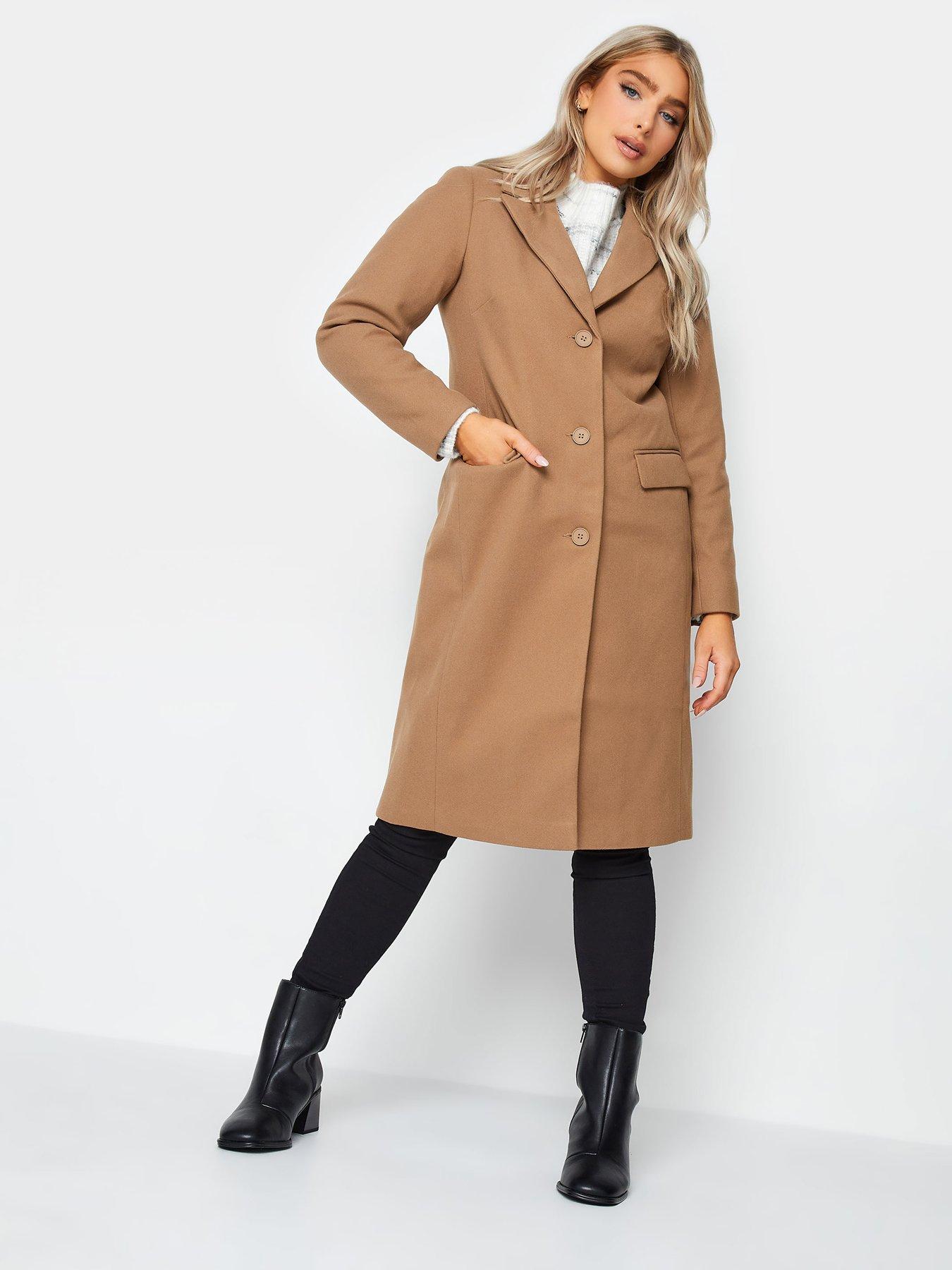 Tan midi clearance coat