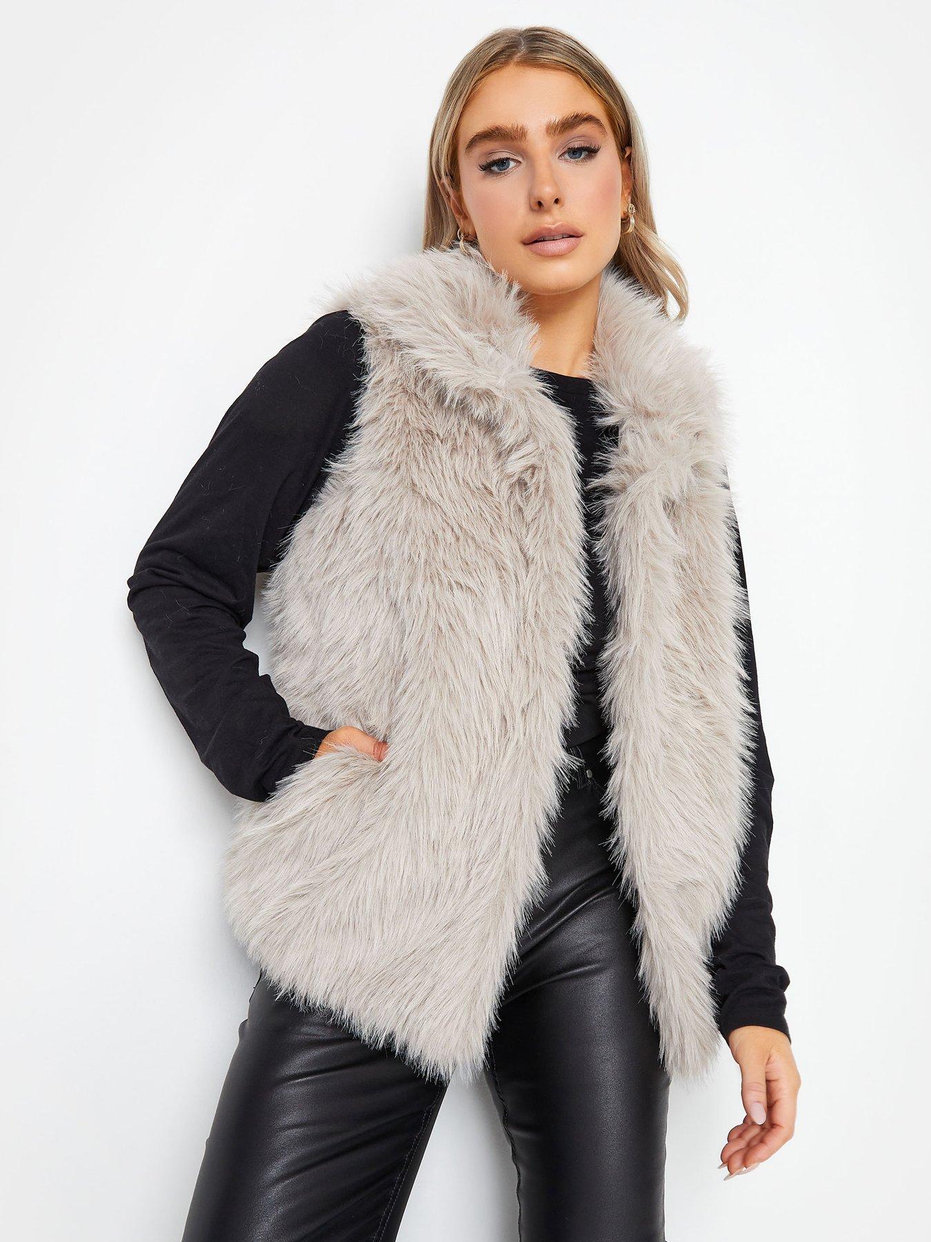 Dark grey hot sale fur gilet