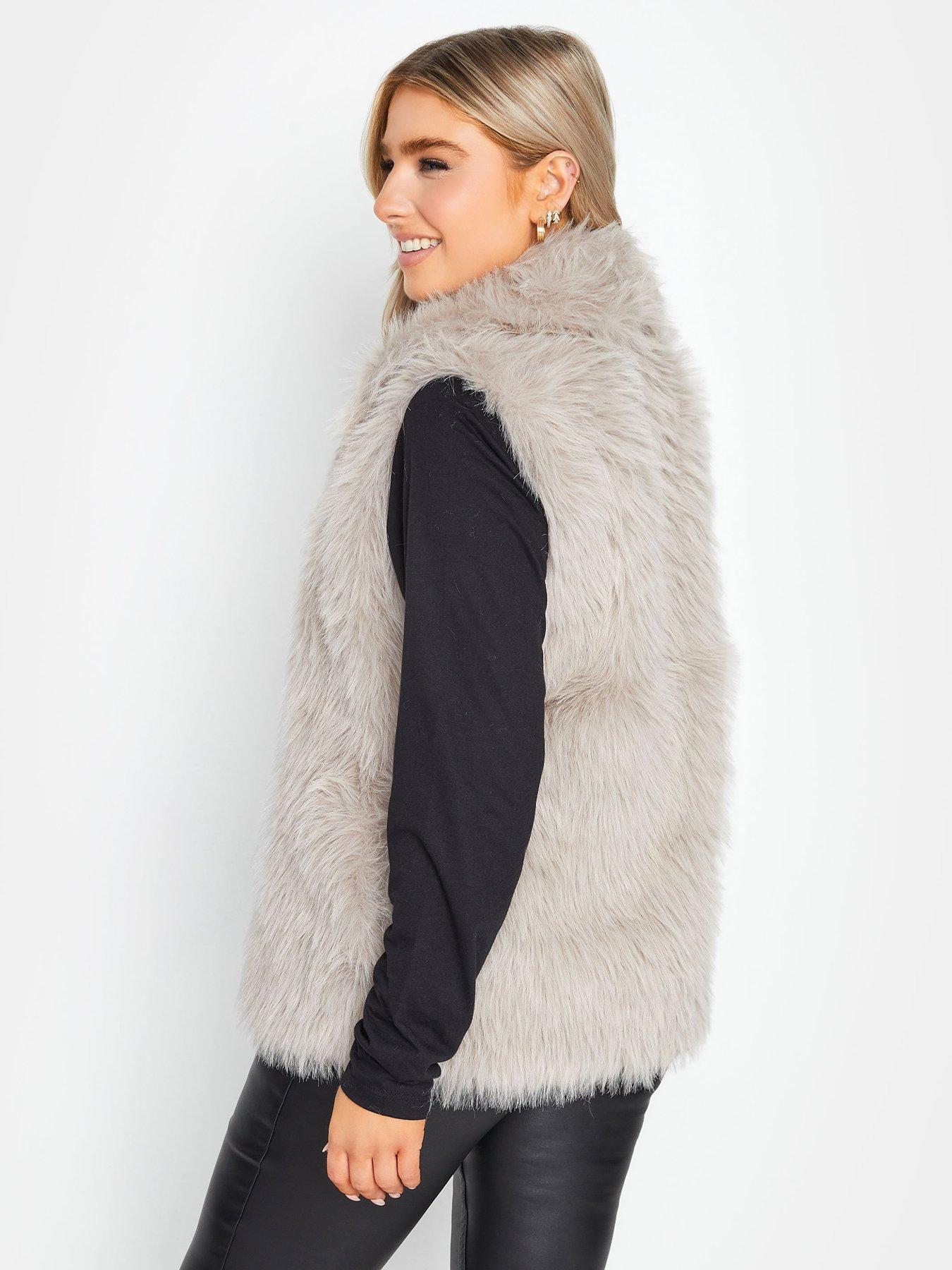 Grey on sale gilet fur