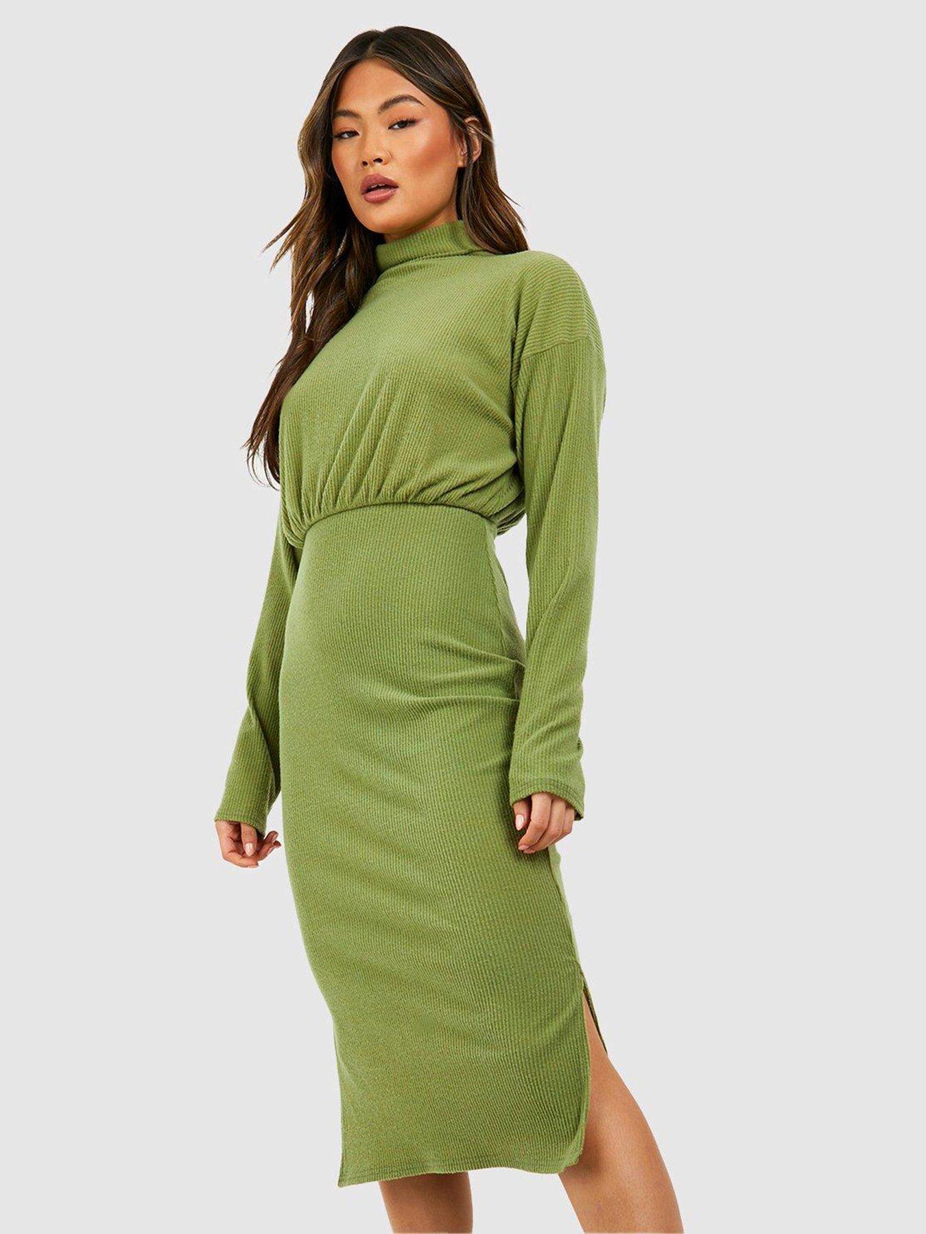 Khaki dress outlet boohoo