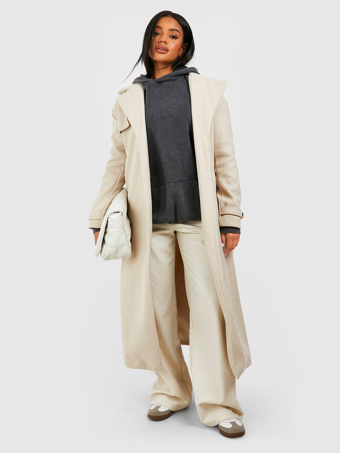 Wool look trench on sale coat